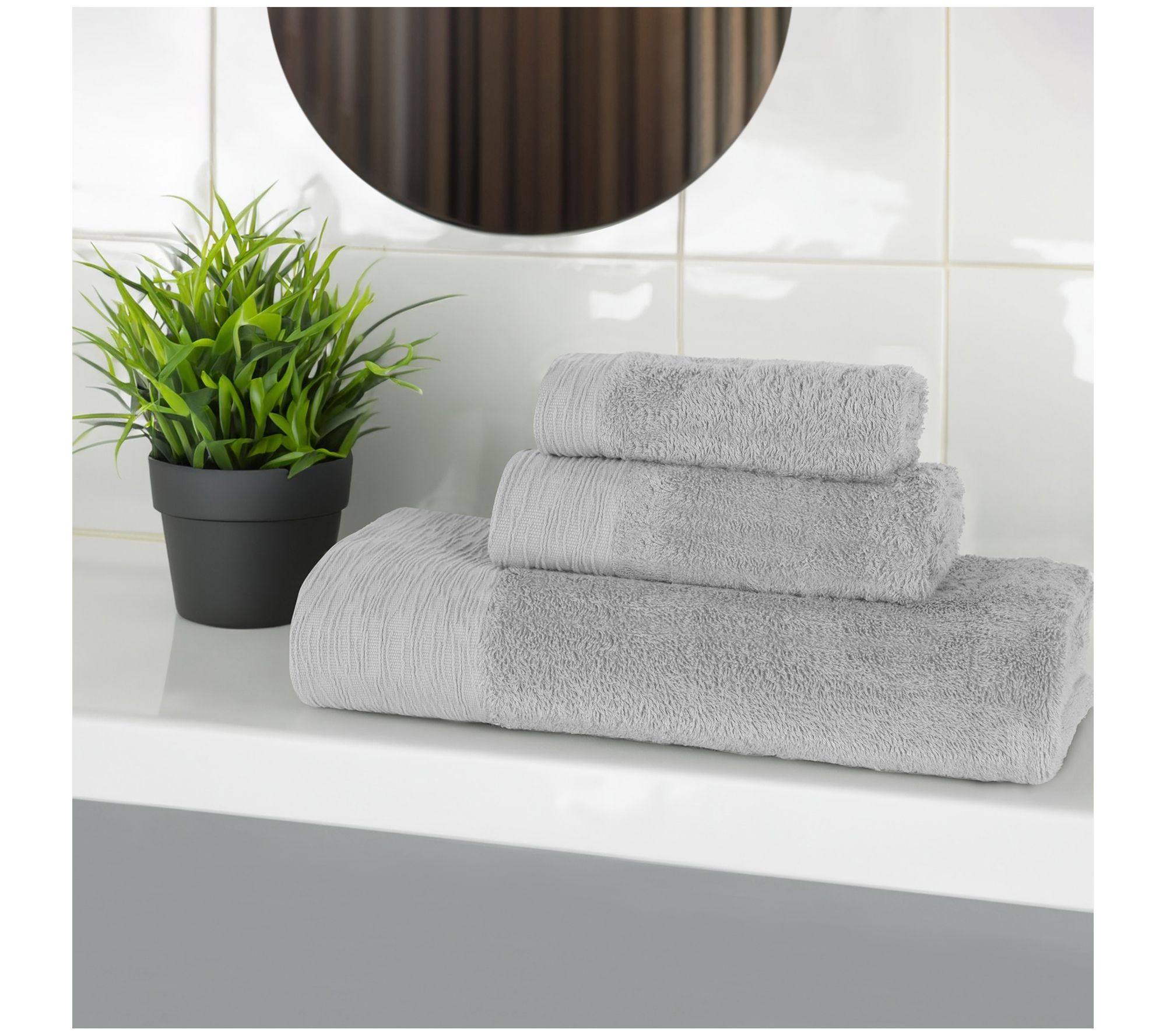 Superior Rayon made from Bamboo Solid 3-PieceTowel Set