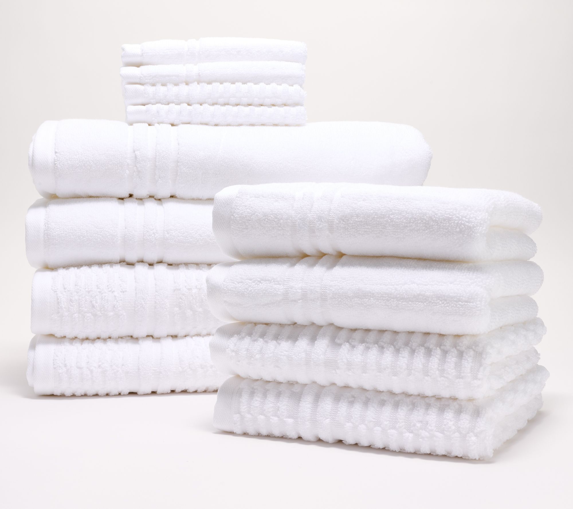 "As Is" Home Reflections 100% Cotton Solid & Texture 12-pc Towel Set