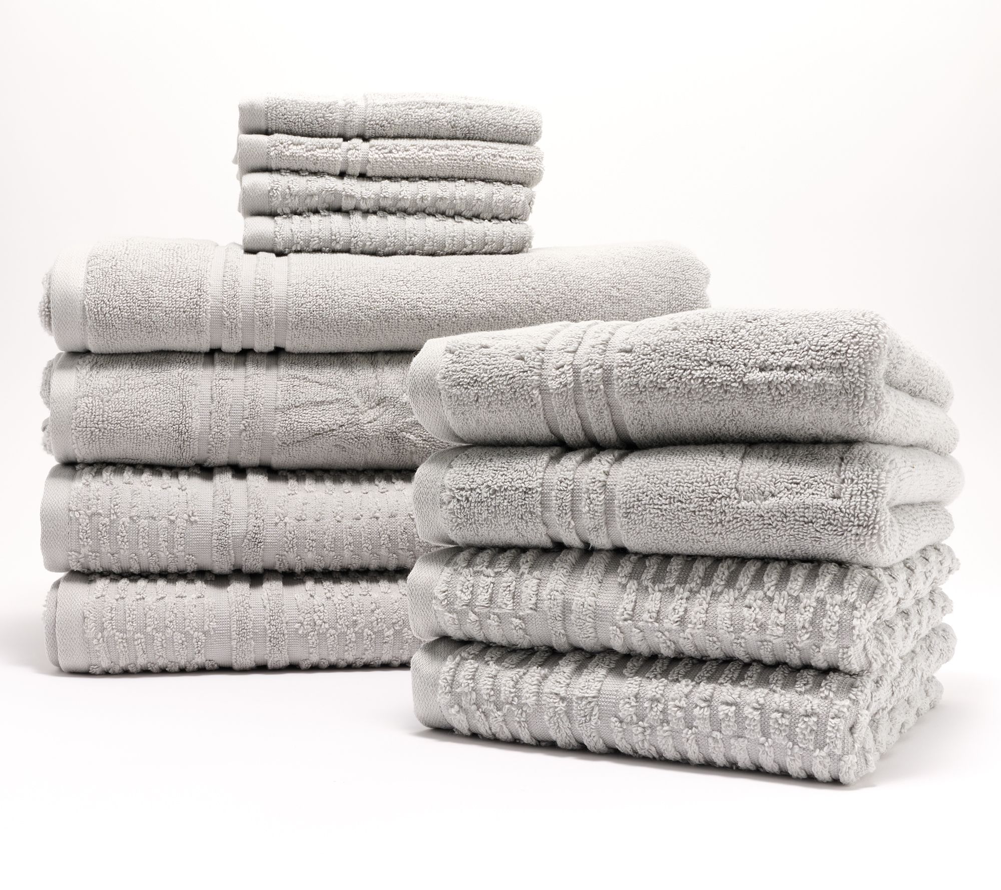 "As Is" Home Reflections 100% Cotton Solid & Texture 12-pc Towel Set