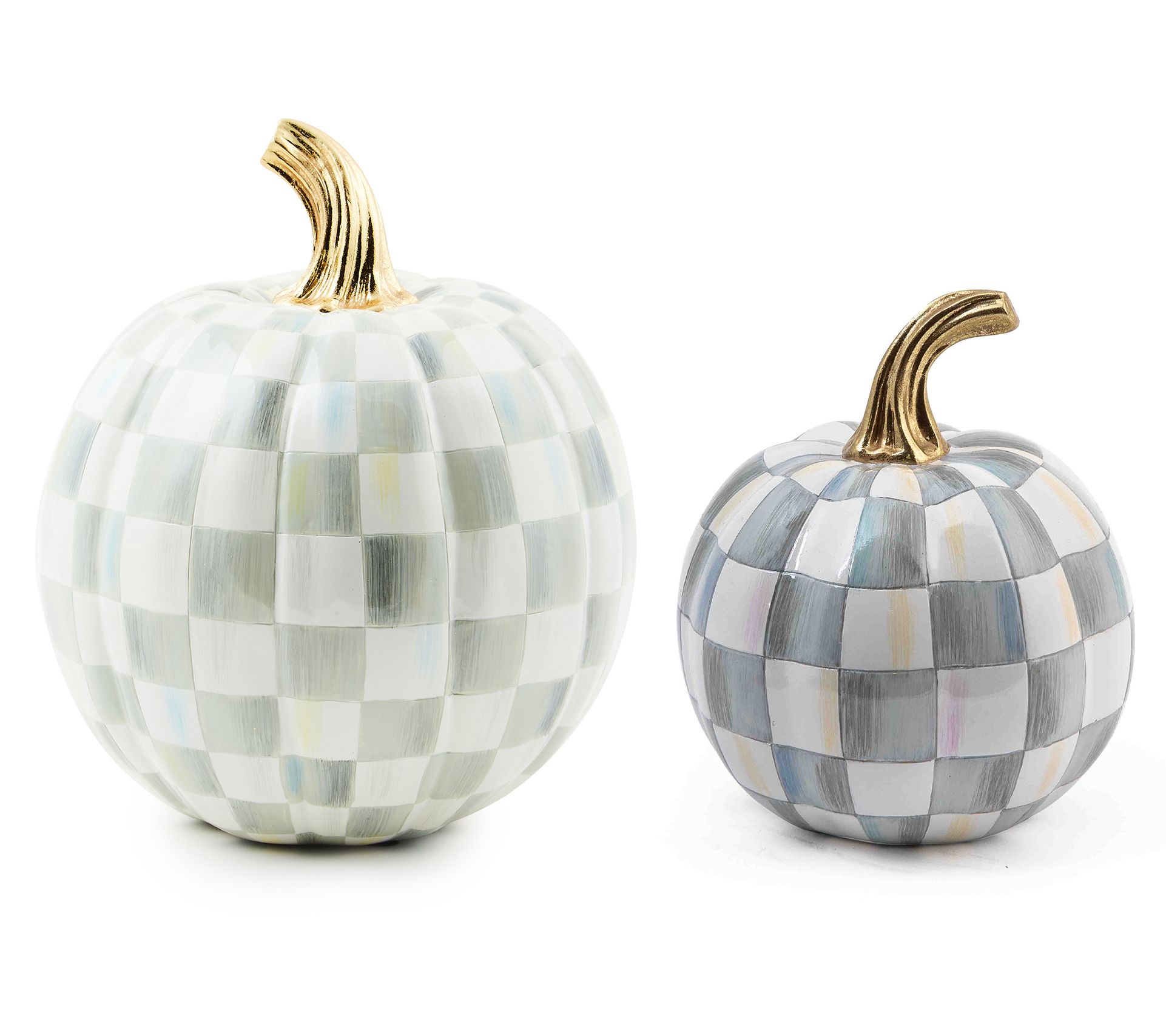 MacKenzie- Childs Set of 2 Pumpkins Small and Mini
