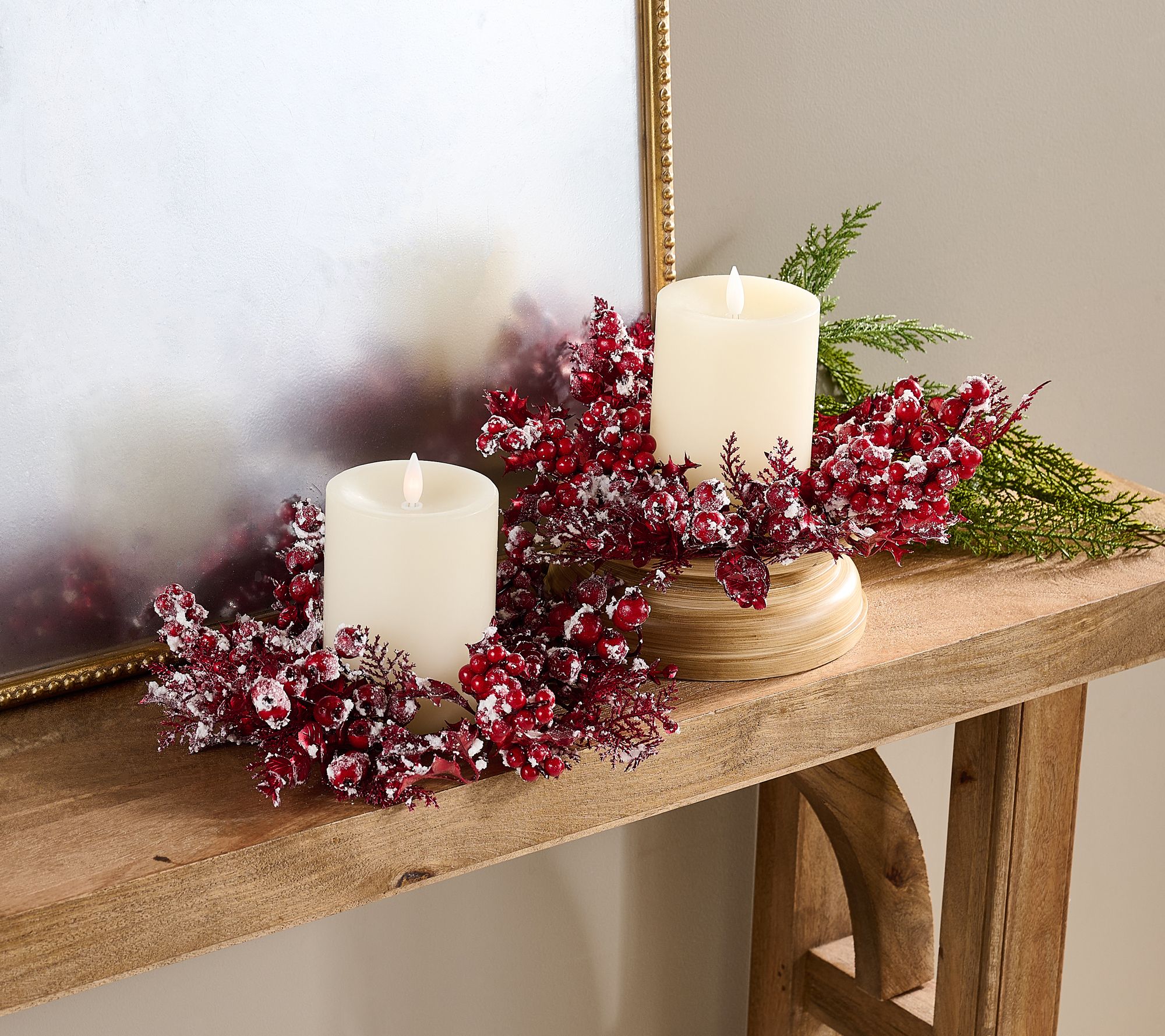 Set of 2 Snow Berry, Holly and Cedar Rings by Valerie