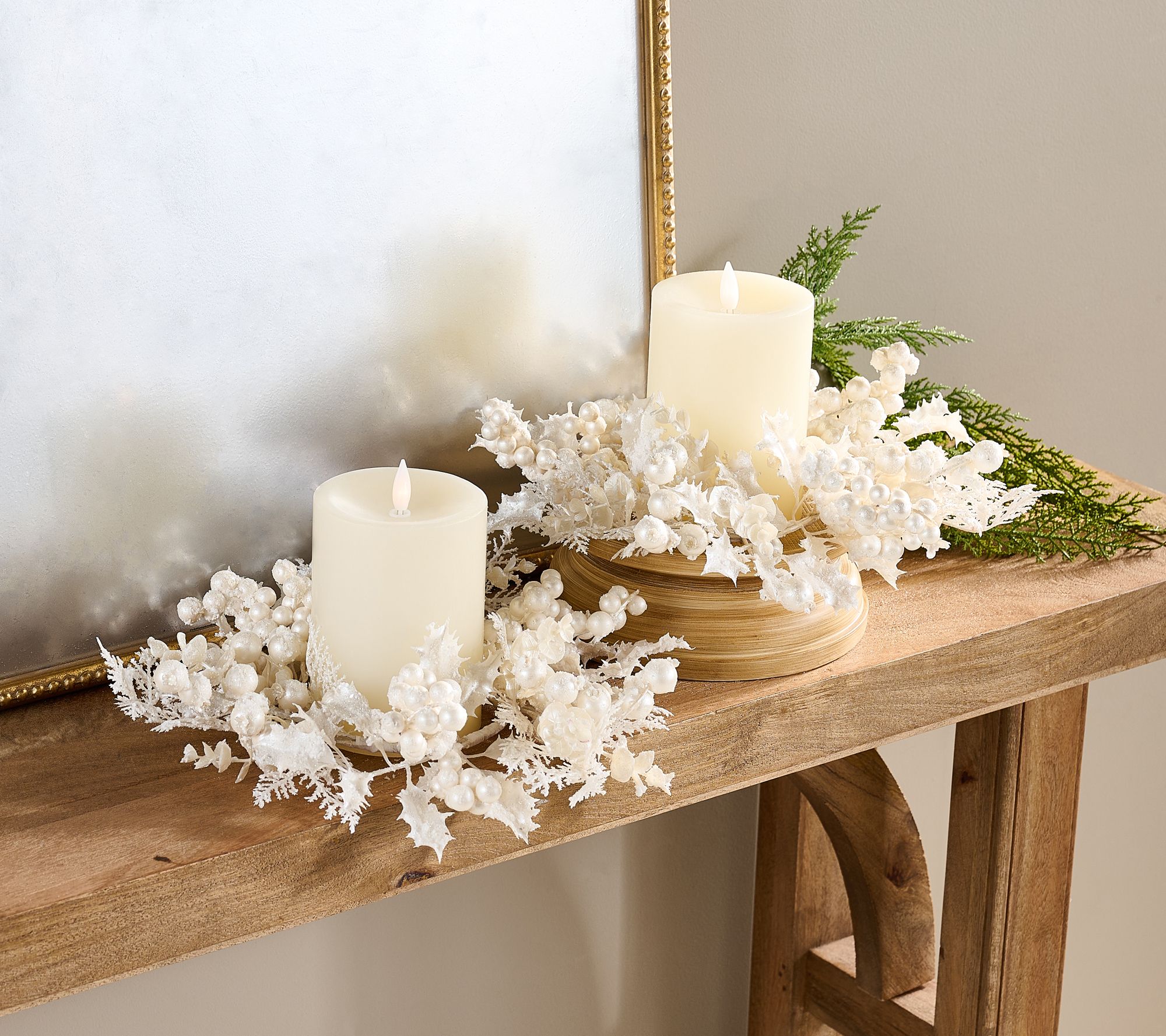 Set of 2 Snow Berry, Holly and Cedar Rings by Valerie