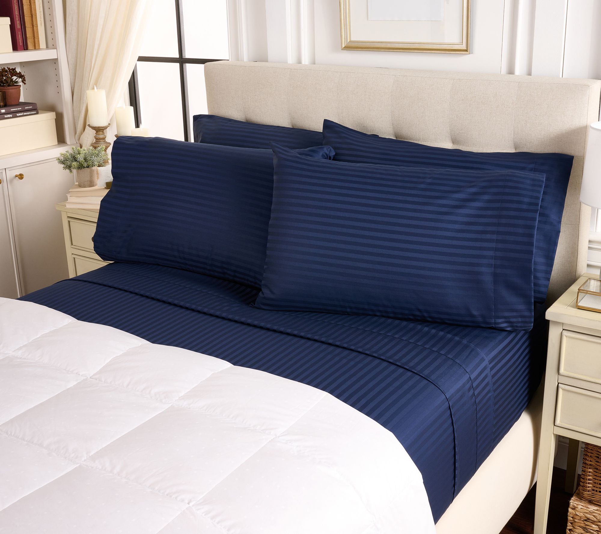 Northern Nights Wrinkle Defense Dobby Stripe Sheet Set w/ Extra Cases
