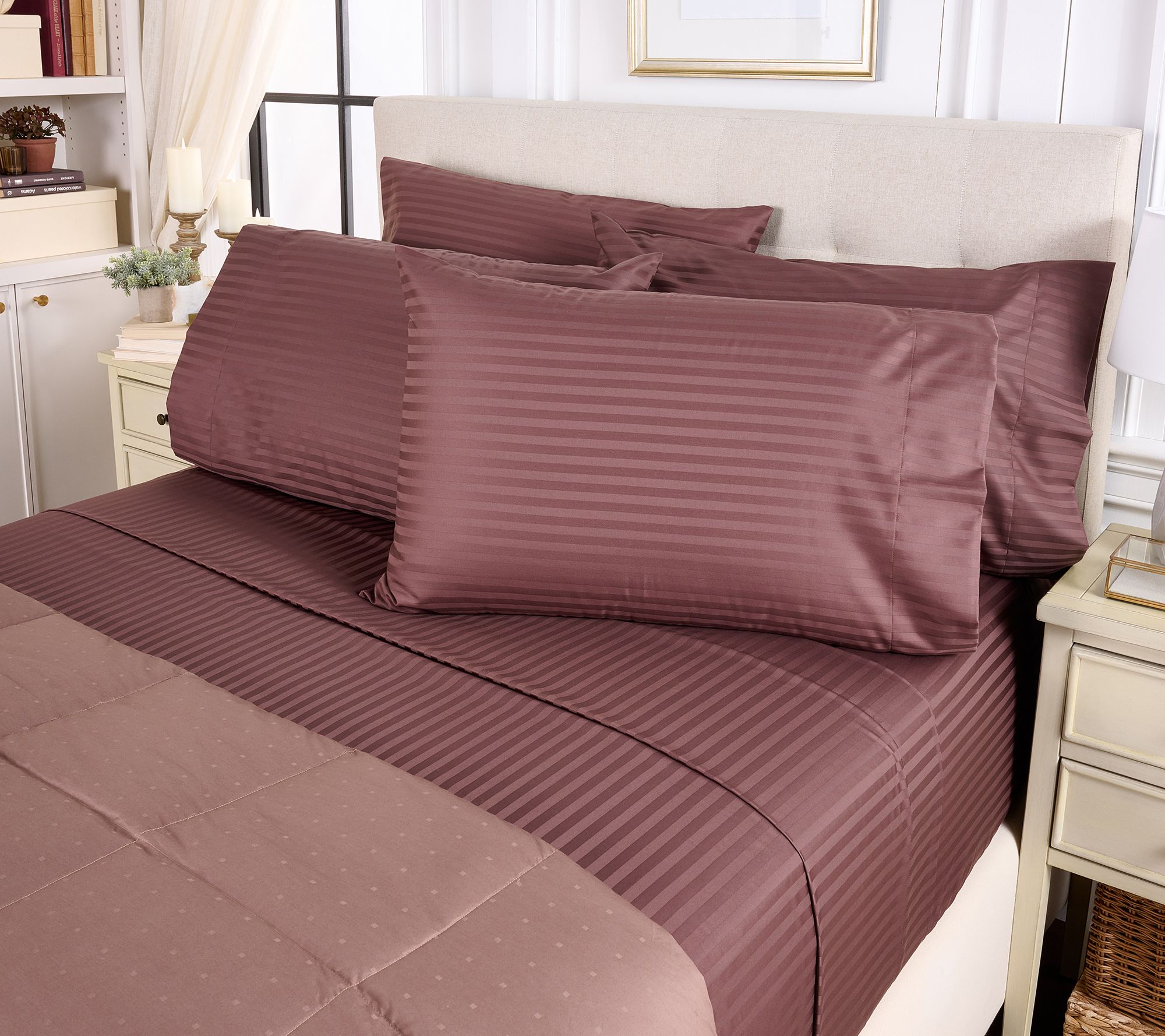 Northern Nights Wrinkle Defense Dobby Stripe Sheet Set w/ Extra Cases