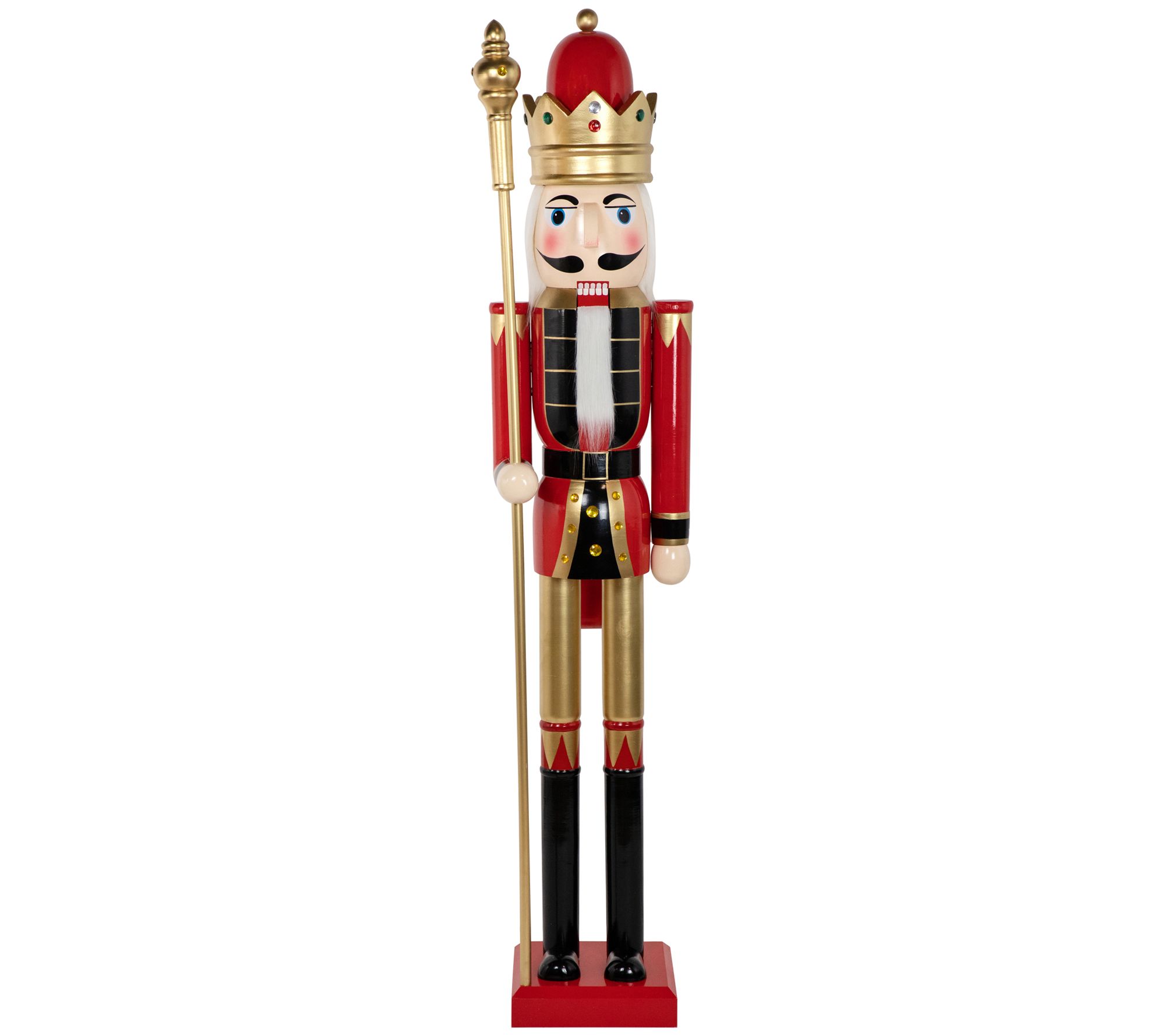 Northlight 6' Giant Size Wooden Nutcracker Kingwith Scepter