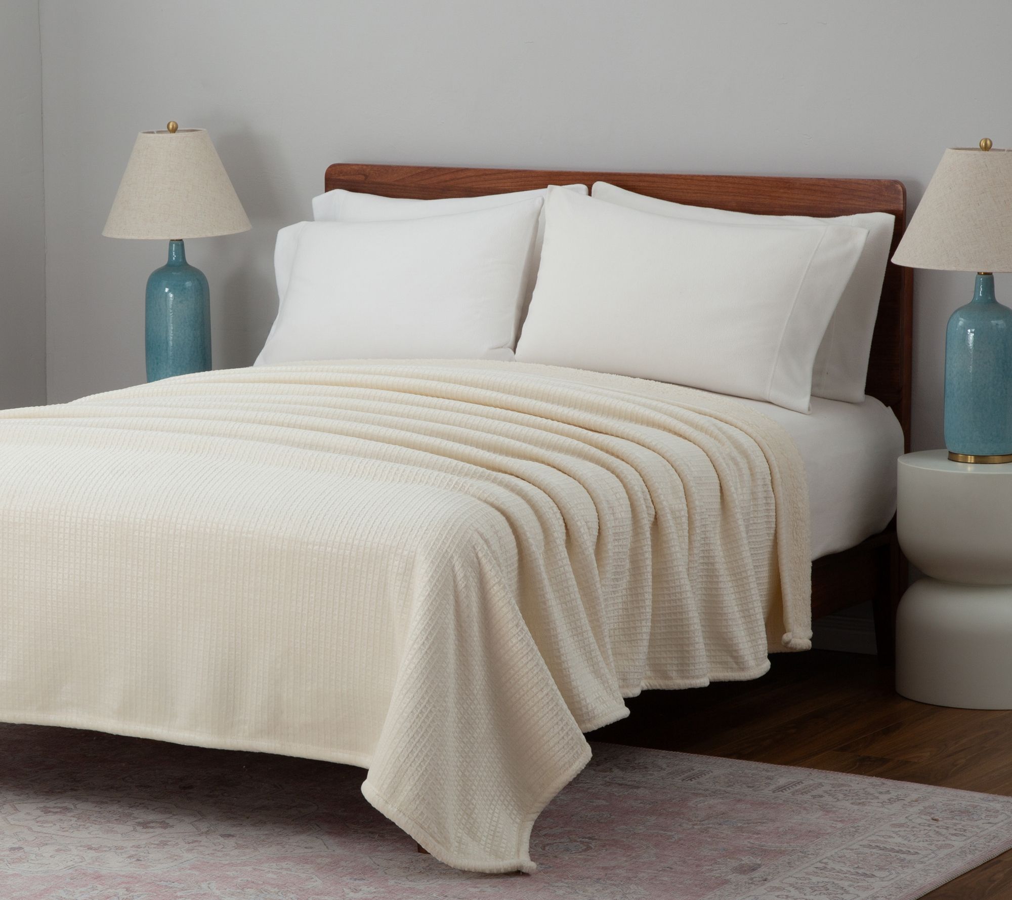 Berkshire Embossed Waffle Velvetsoft & Sherpa Blanket - Full