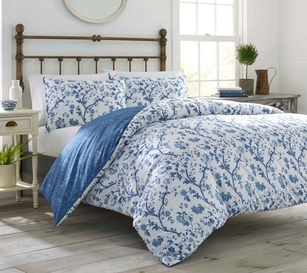 Laura Ashley Elise Blue Twin Duvet Cover Set