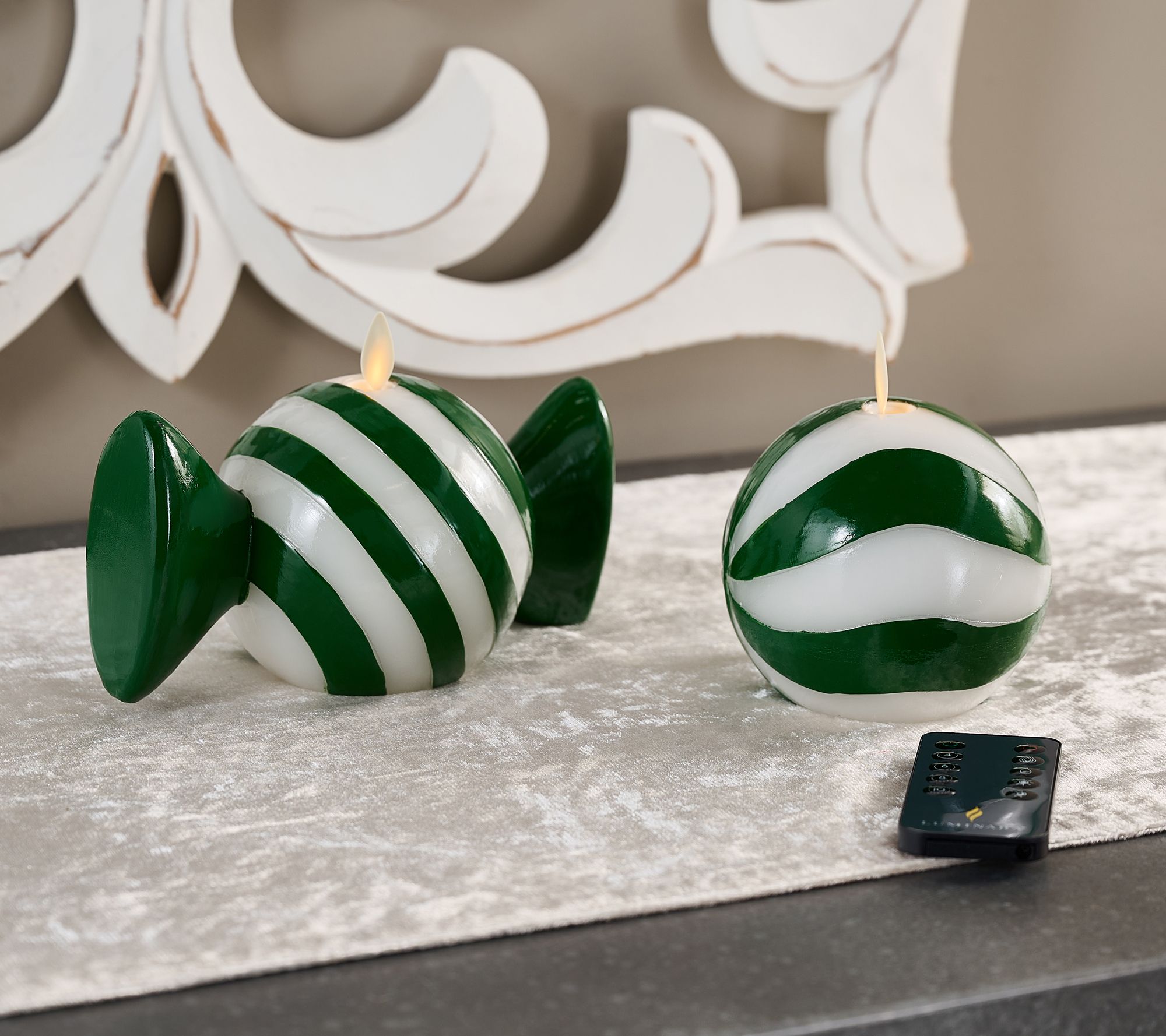 "As Is" Luminara Flameless Set of 2 Holiday Candy Figurals