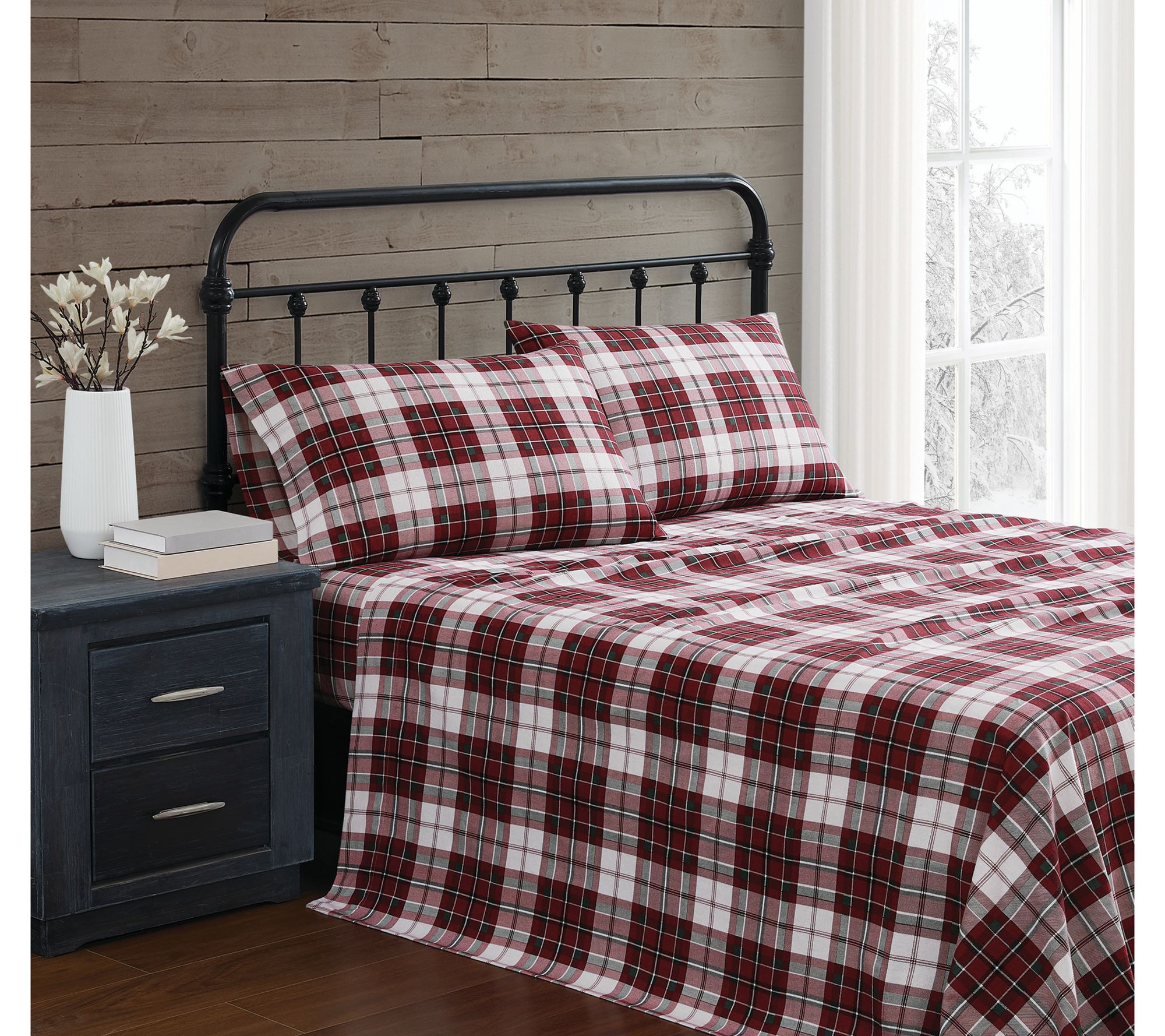 Truly Soft Holiday Plaid Twin Flannel Sheet Set