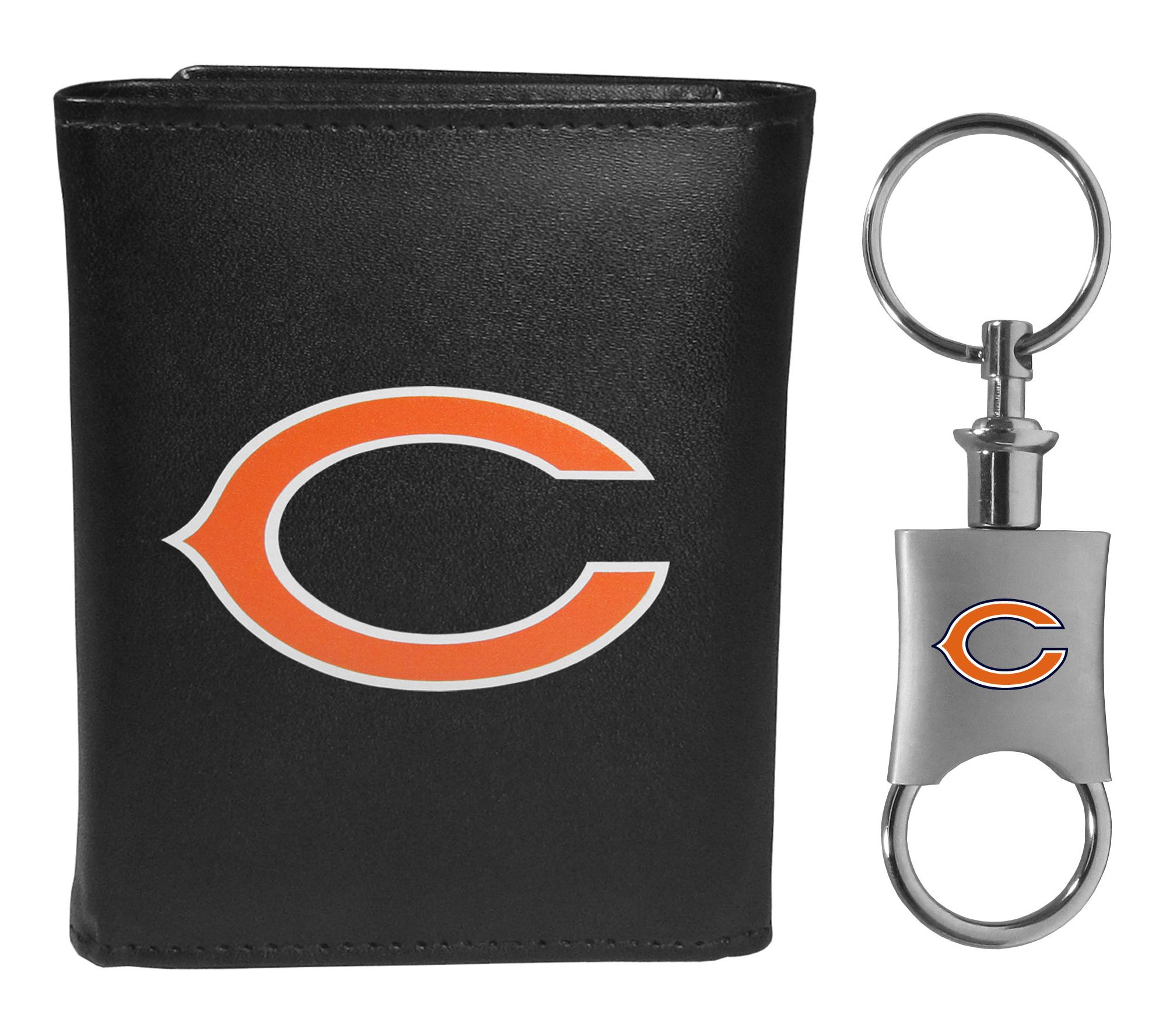 Siskiyou Sports NFL Leather Tri-Fold Wallet & Vlet Key Chain