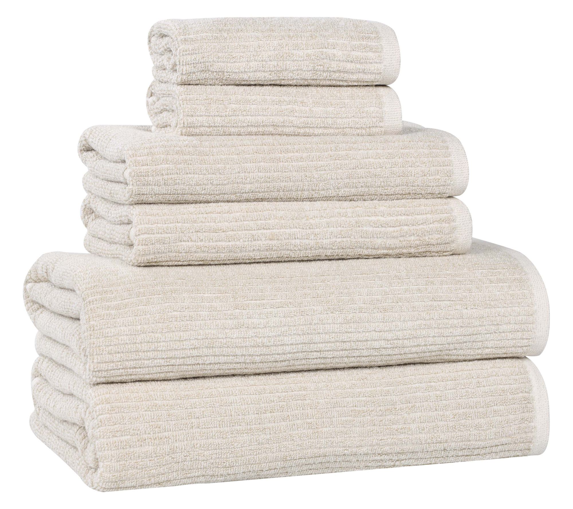 Superior Destin Cotton Blend Solid 6 Piece Towel Set