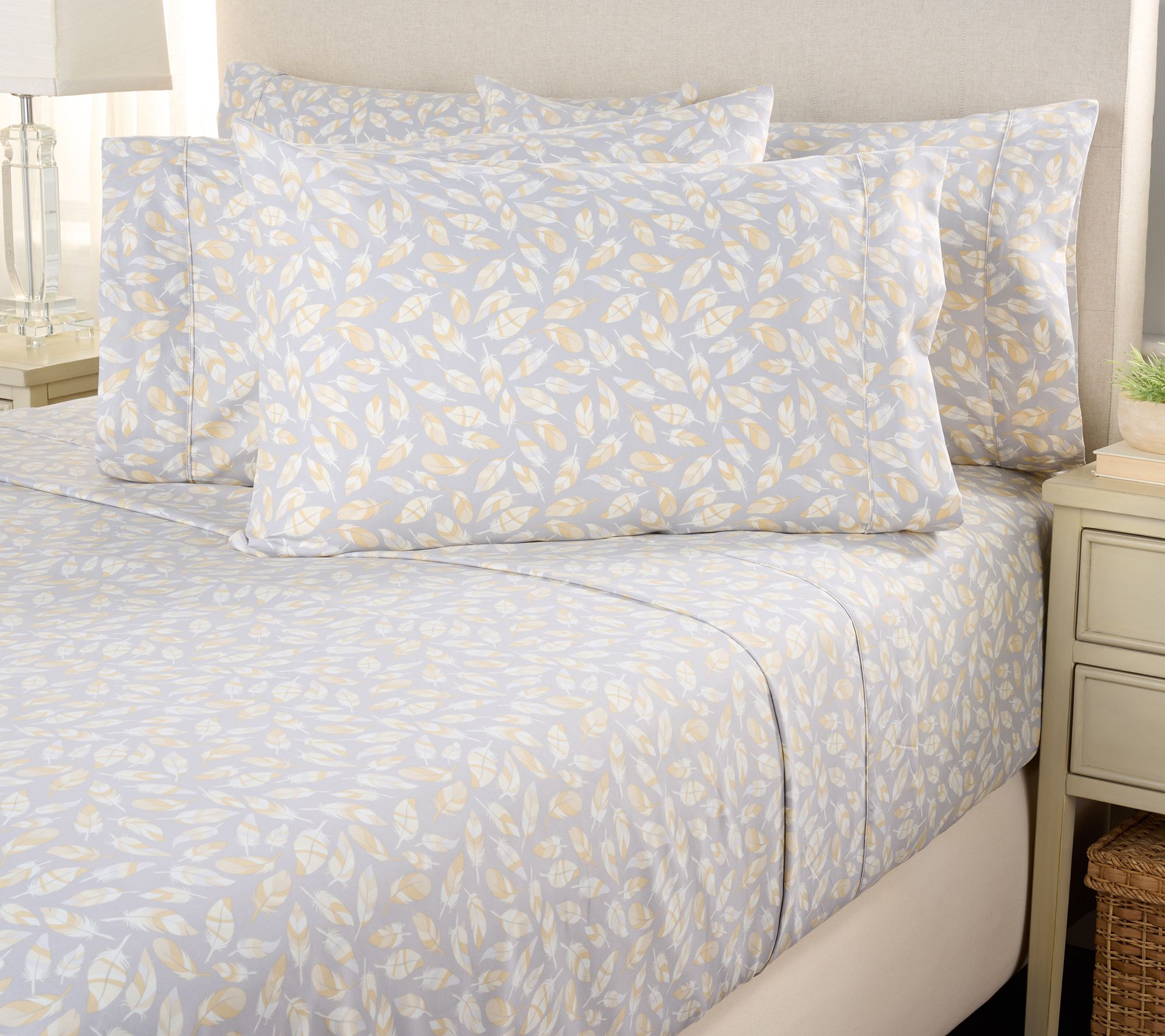 Home Reflections Double Brushed Harvest Printed 6pc Sheet Set