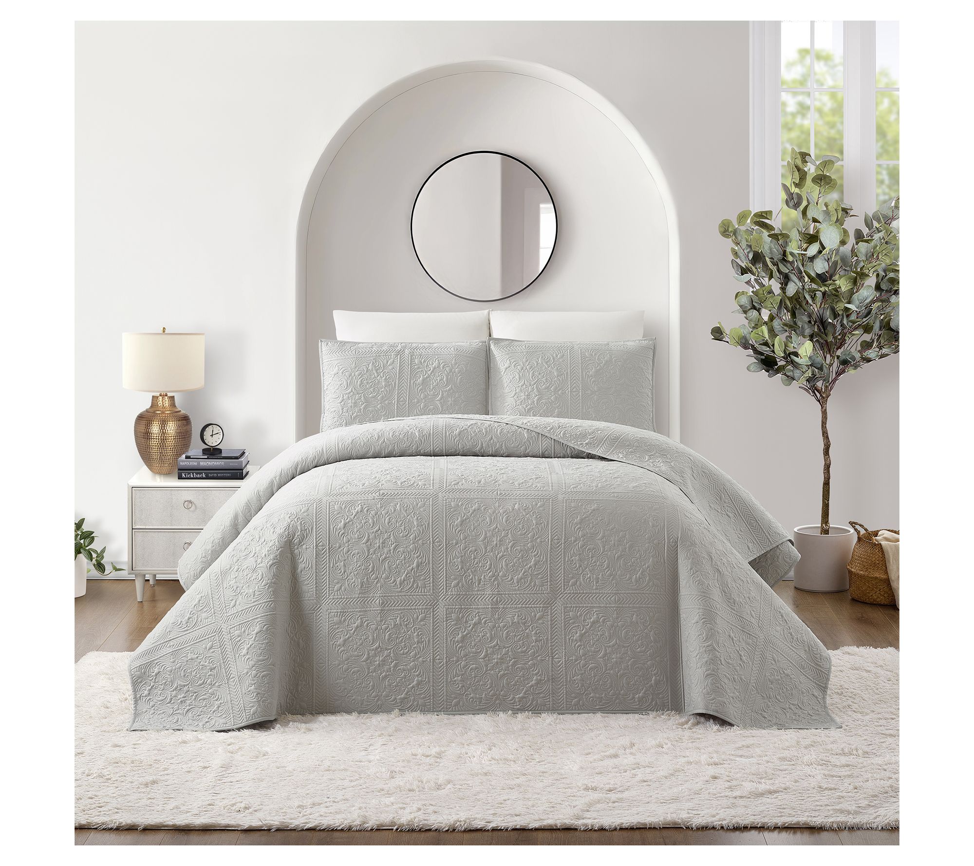 Modern Heirloom Solid Stitch 3-PC Full/Queen Bedspread Set