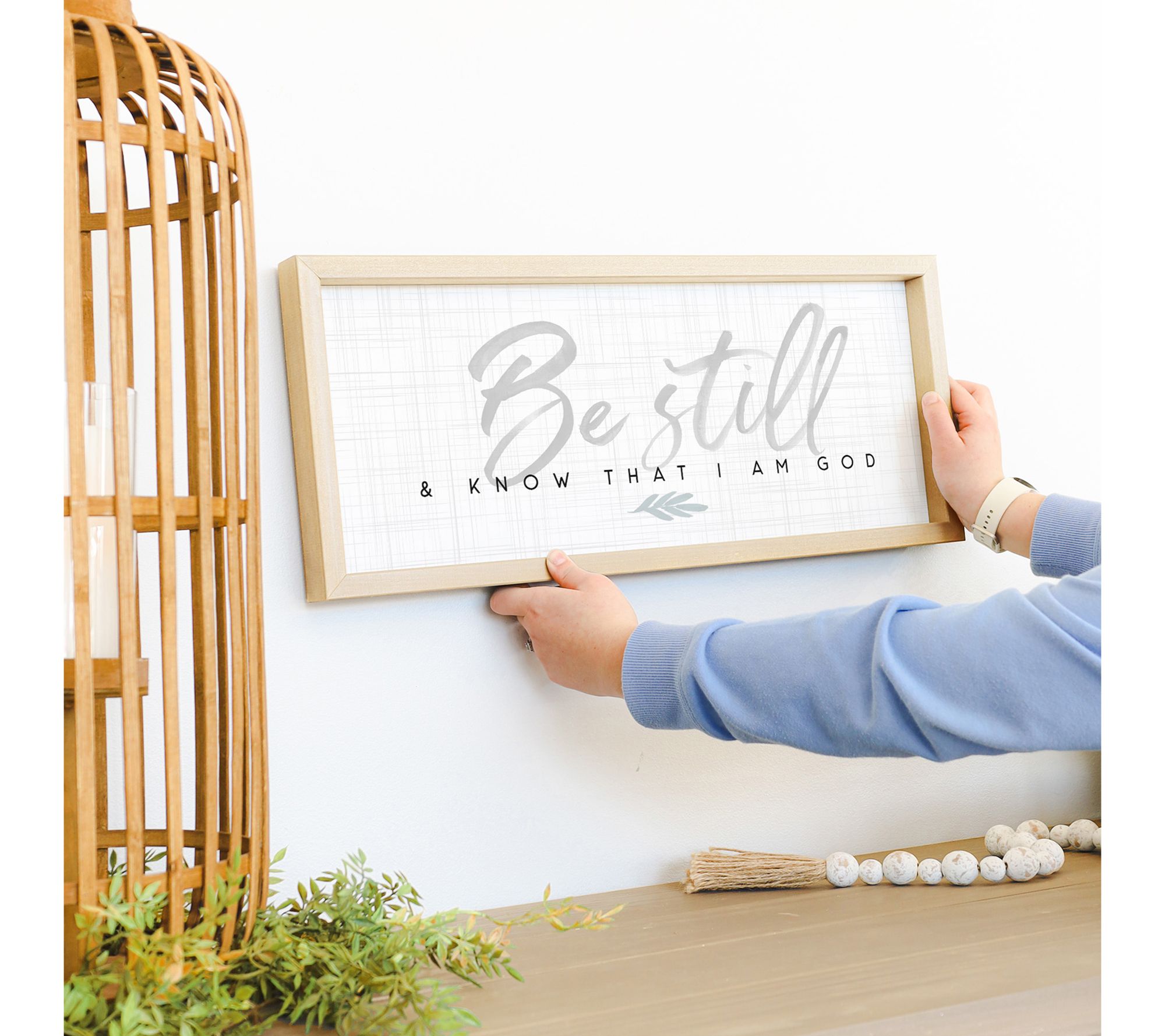 Sincere Surroundings 24" Be Still Leaf Farmhouse Frame