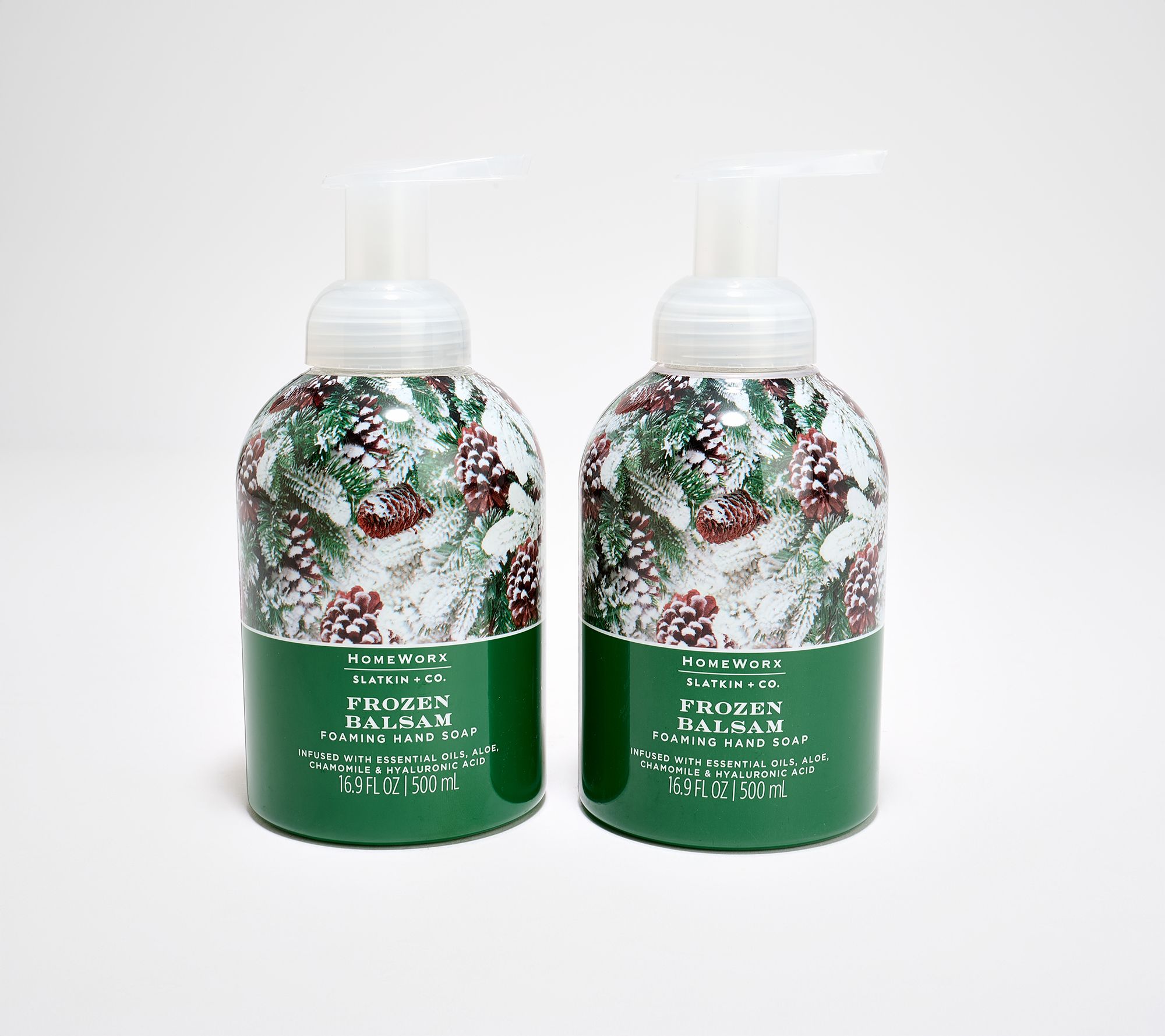 HomeWorx by Slatkin + Co. S/2 16oz Frozen Balsam Foaming Hand Soap