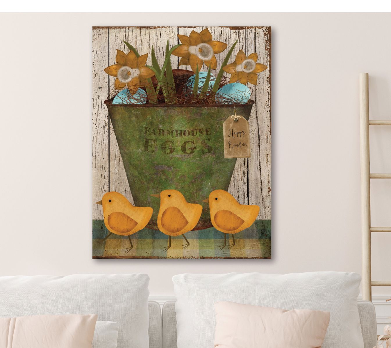 Courtside Market Farmhouse Eggs Easter 30x40 Canvas Wall Art