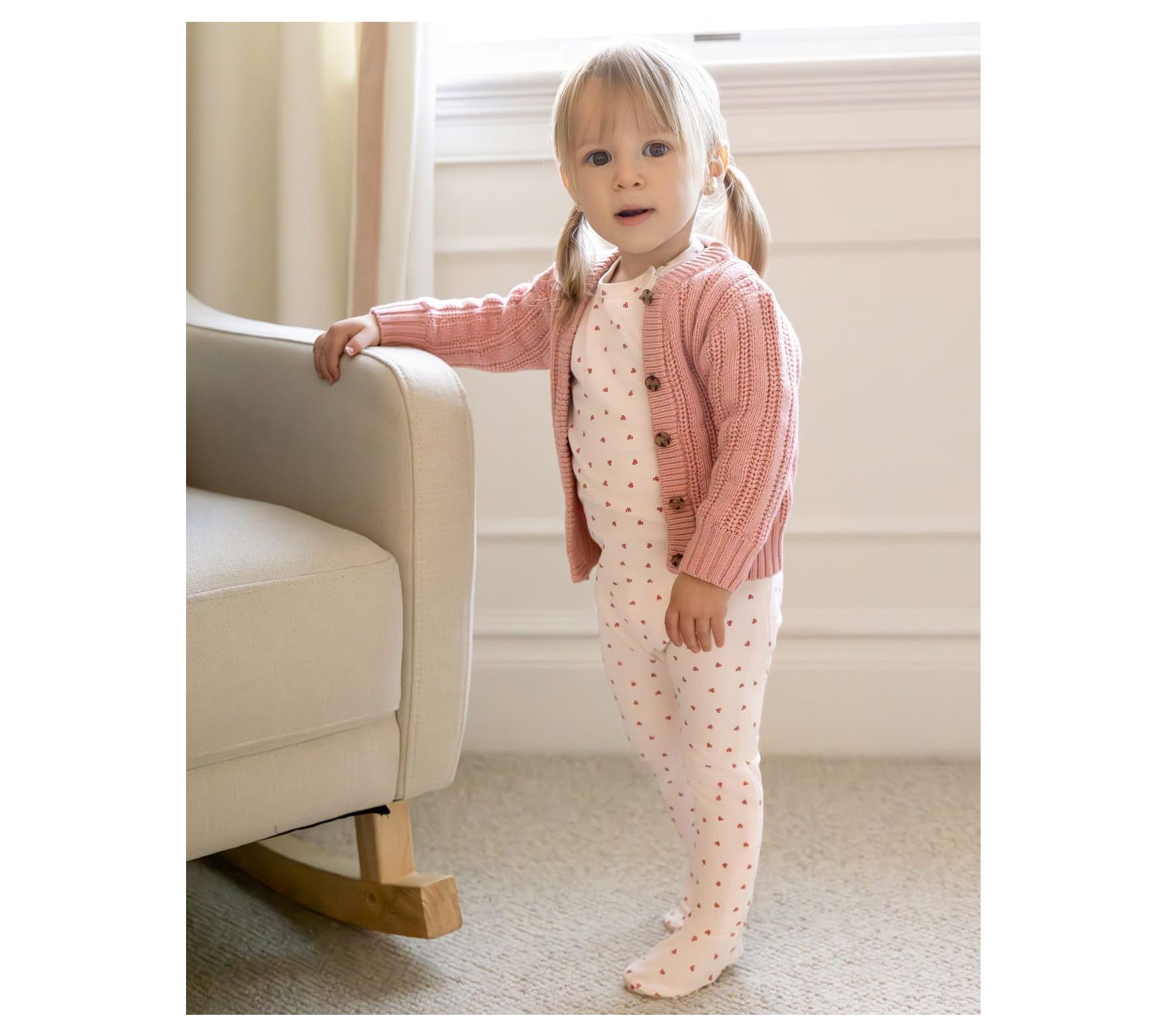 マミー⭐︎ MiniMoi Baby Clover-Print Hidden Zipper Footie - QVC.com
