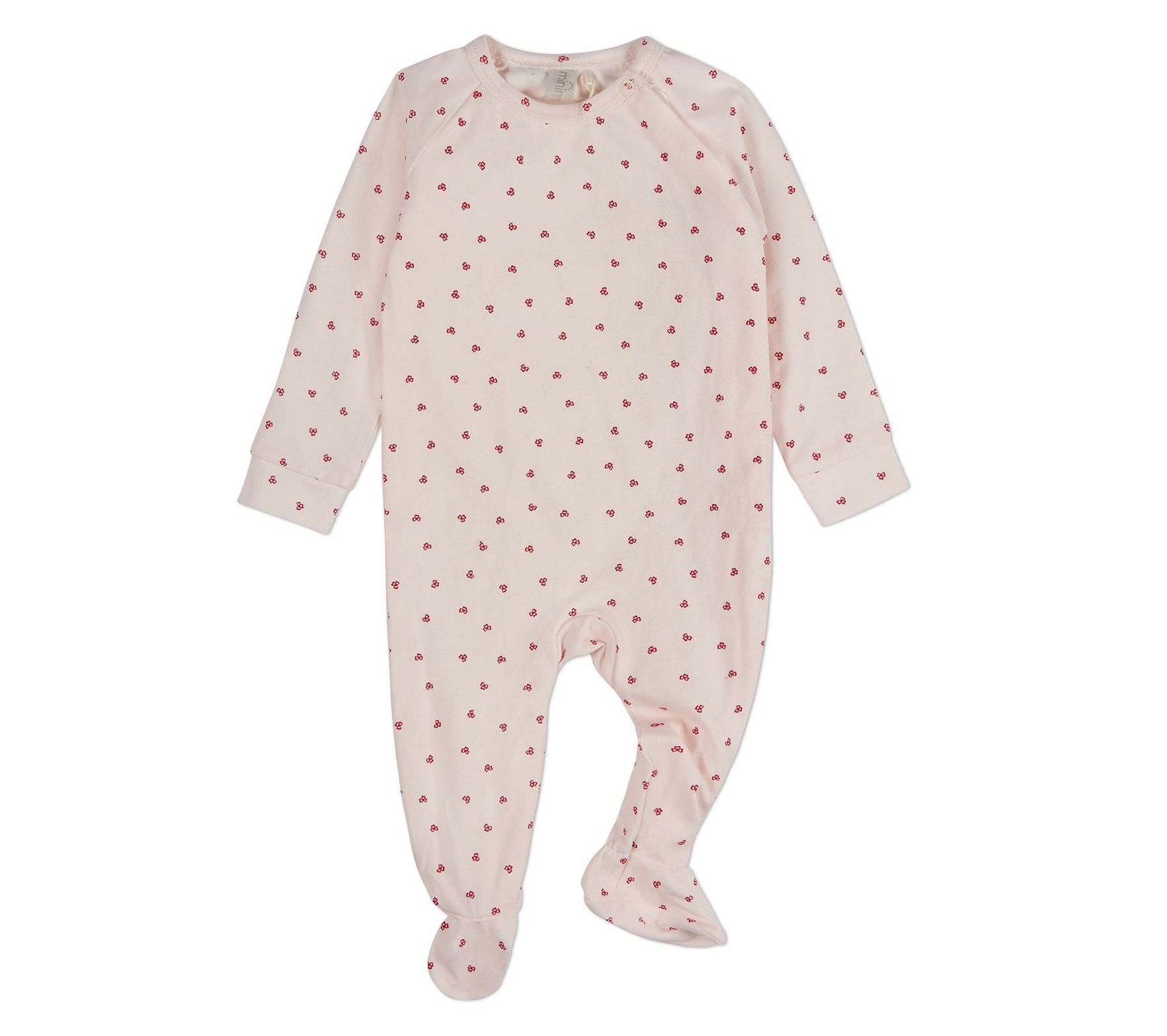 MiniMoi Baby Clover-Print Hidden Zipper Footie