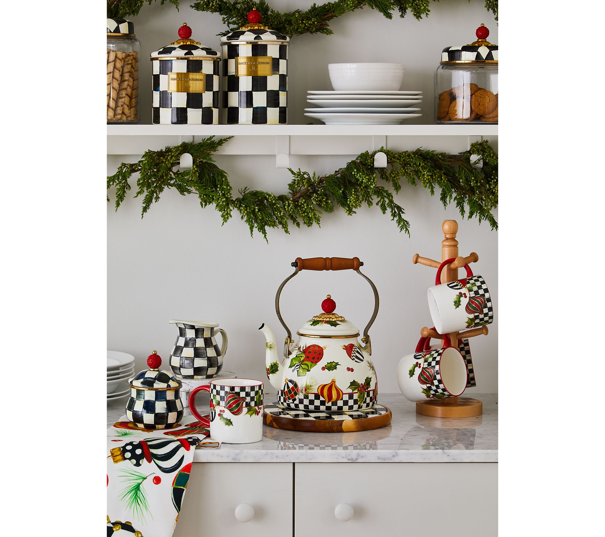 TEA＠　1113 MacKenzie- Childs Deck the Halls 2QT Tea Kettle - QVC.com