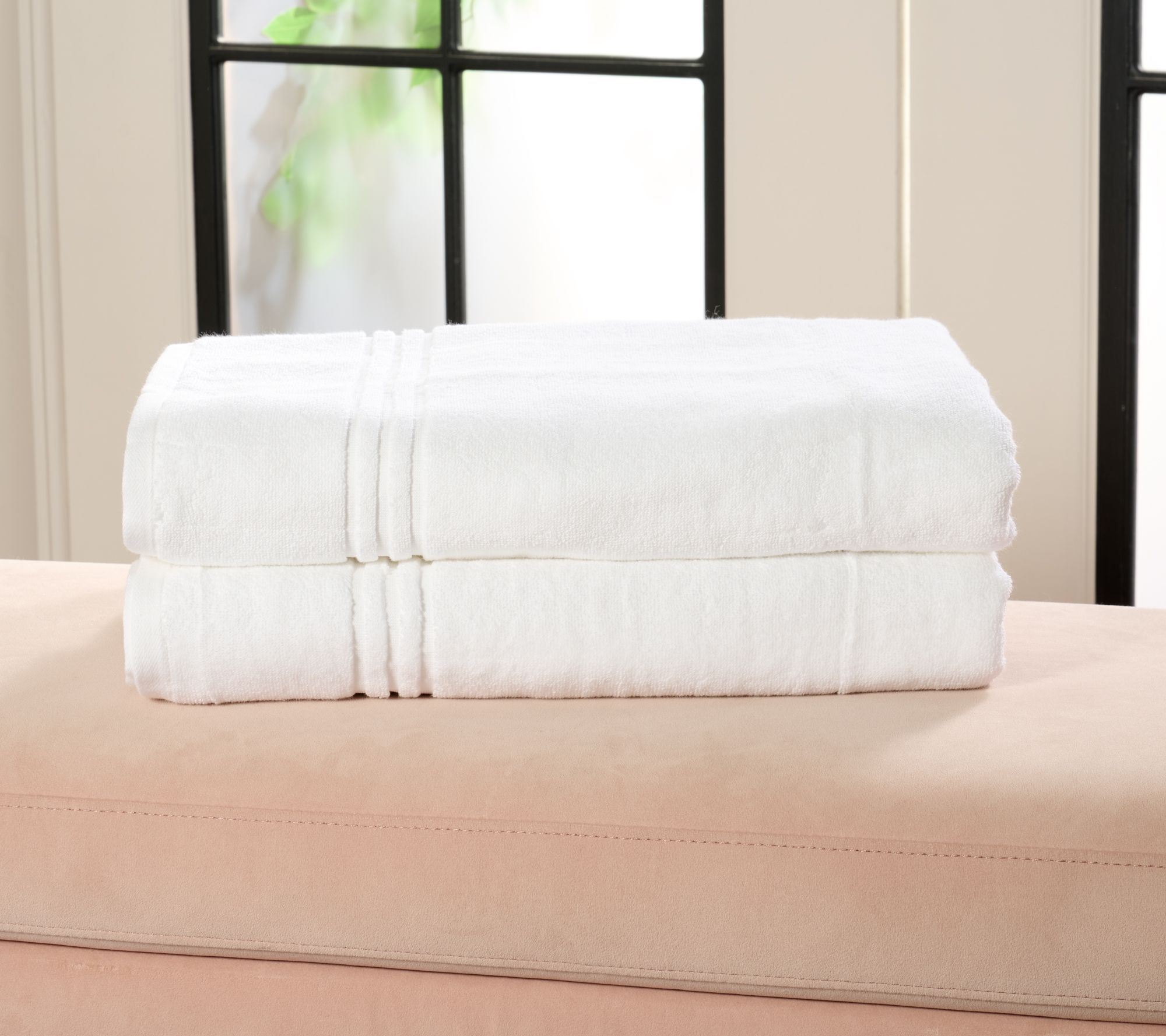 Home Reflections Set of 2 100% Cotton Bath Sheets