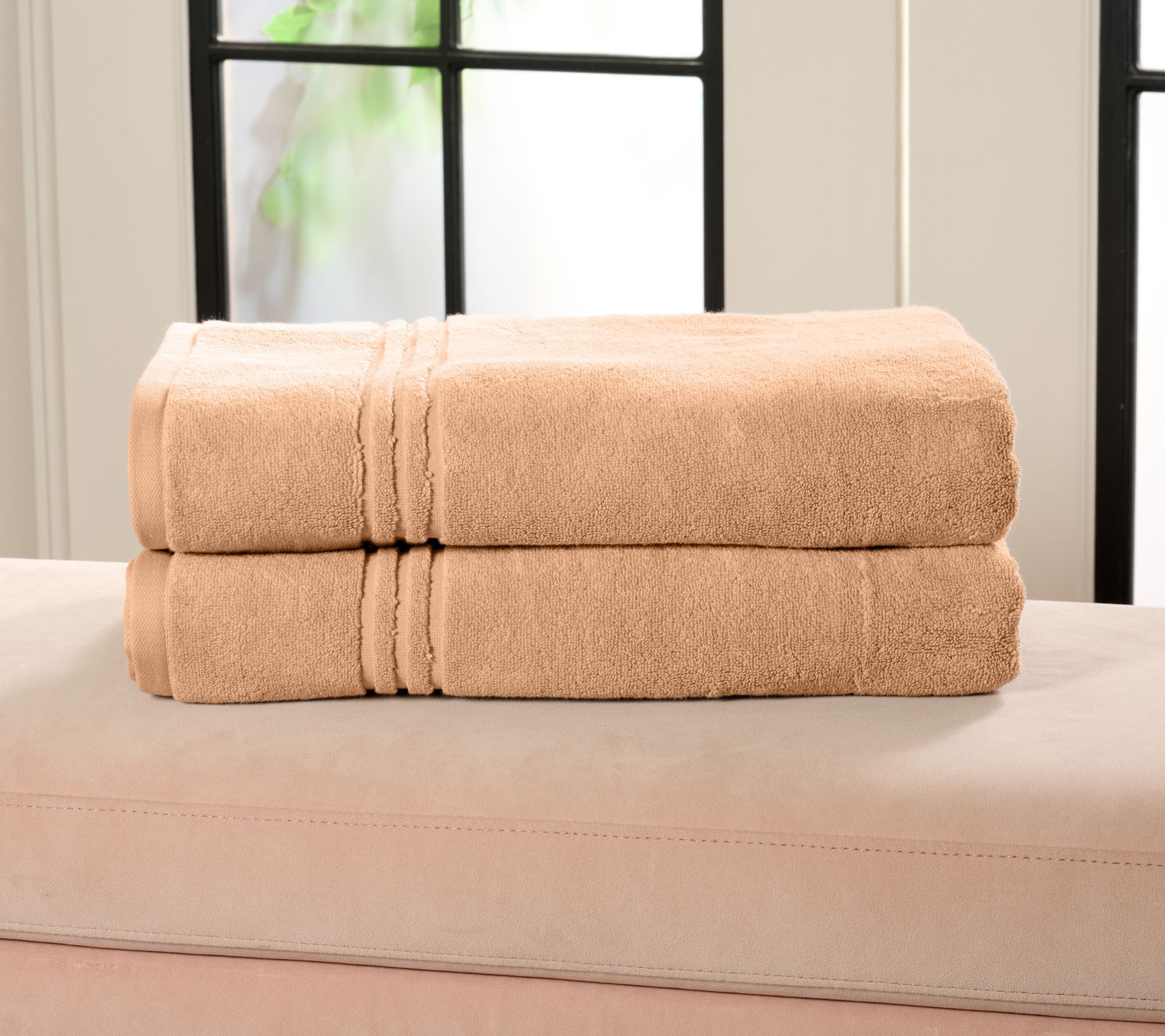 Home Reflections Set of 2 100% Cotton Bath Sheets