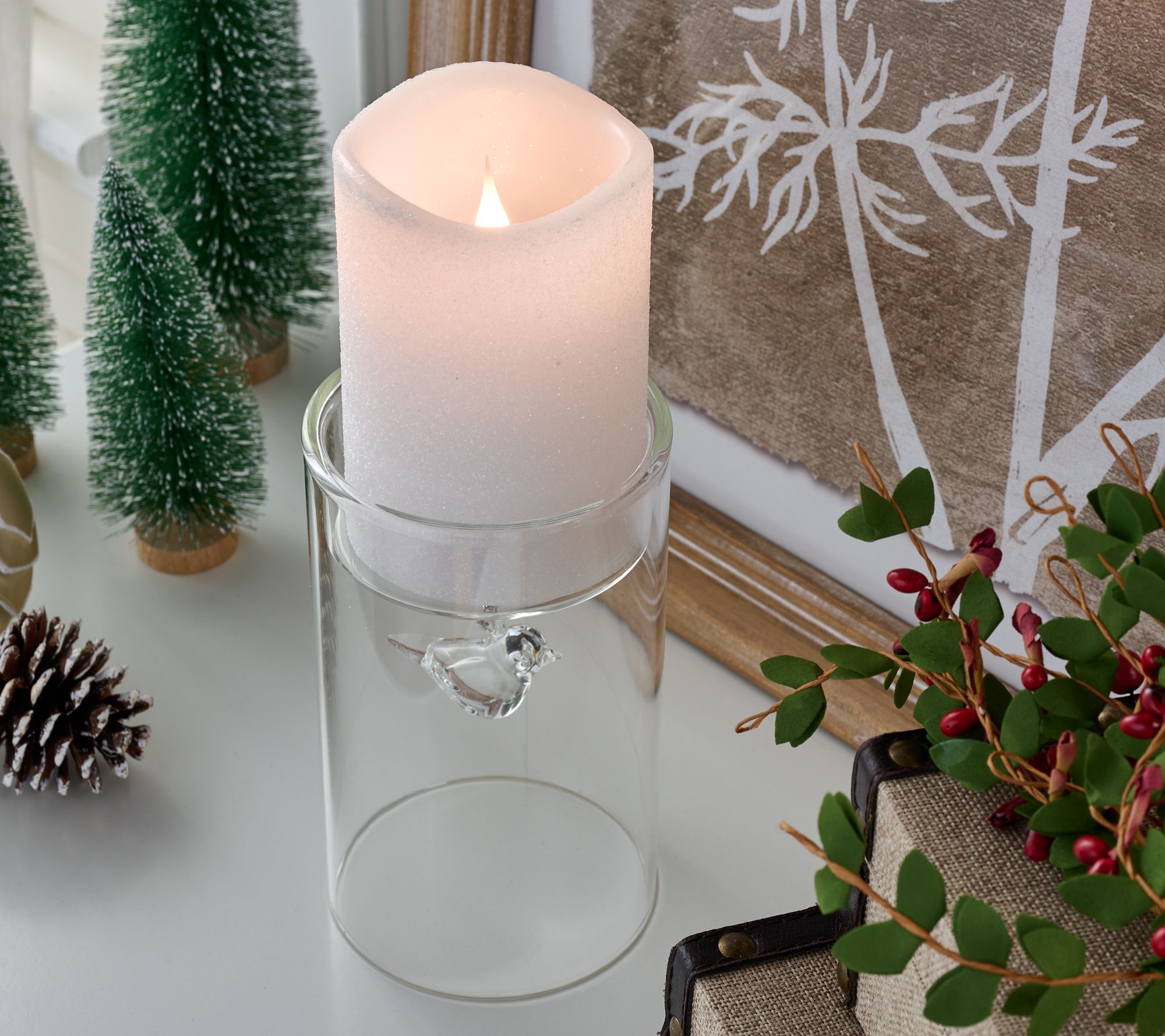 "As Is" LightScapes 2-Way Flameless Candle w/ Ornament Holder