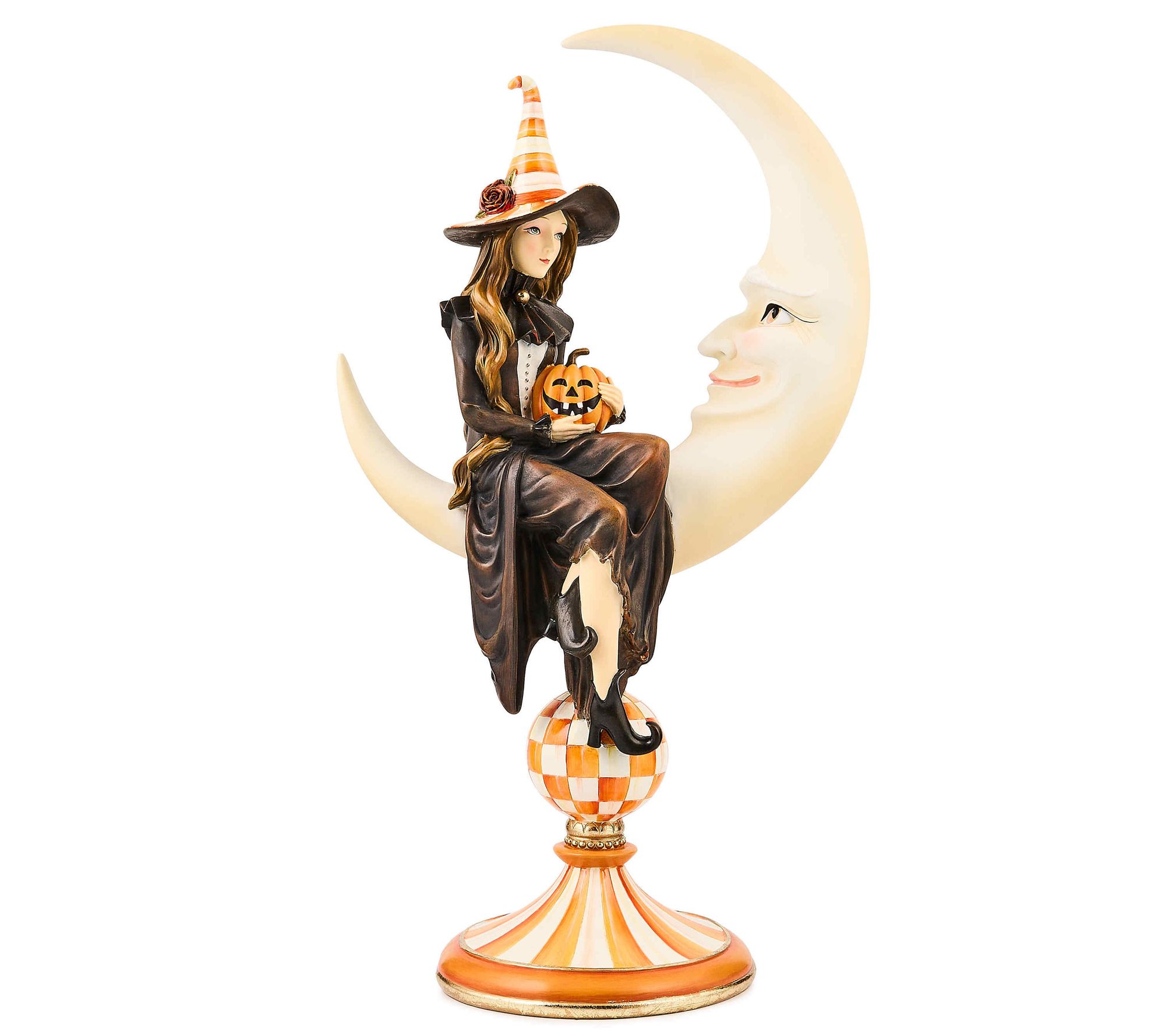 "As Is" MacKenzie- Childs Spell- bound Witch & Moon Figurine