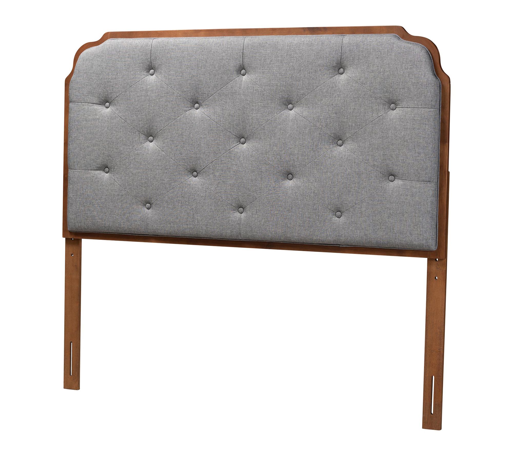 Baxton Studio Shanti Grey and Walnut Brown WoodKing Headboard