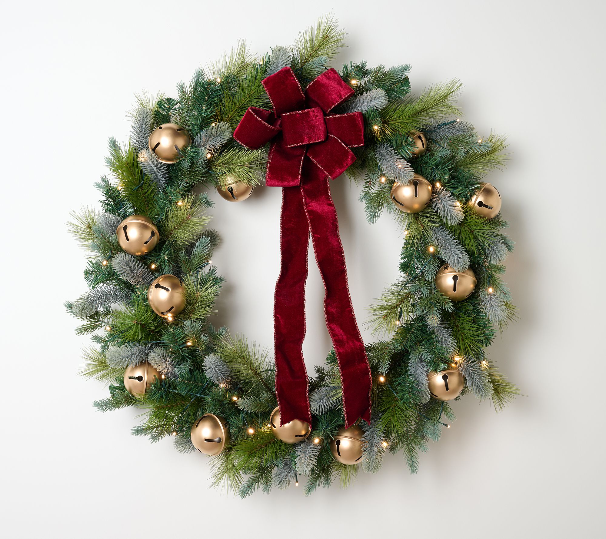 Home Reflections 32" Lit Oversized Bell Wreath