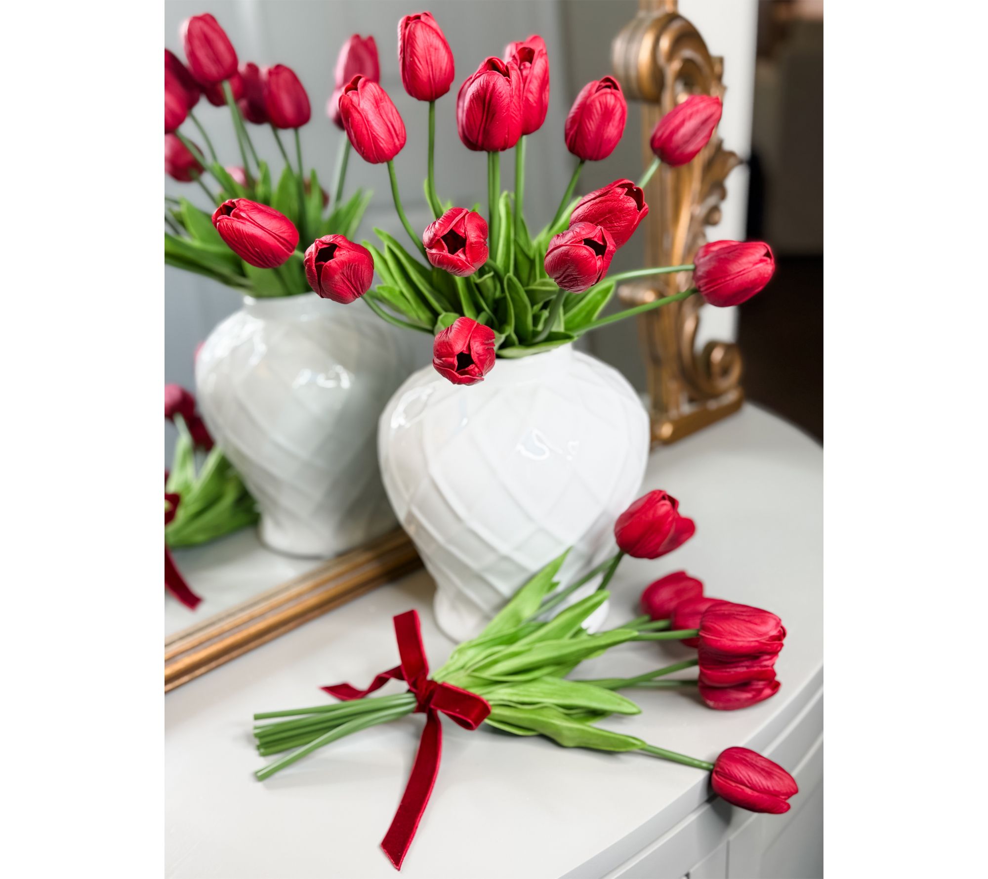 Simply Stunning S/3 Faux Fresh Tulip Bouquets by Janine Graff