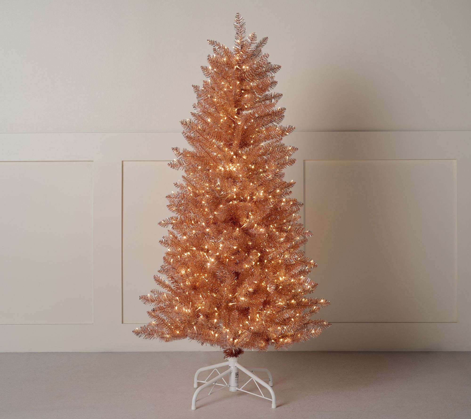 希少激レア品【Kim Songhe】X'mas Tree 5' Illuminated Tinsel Tree with Color Flip LEDs by Kim Gravel | QVC