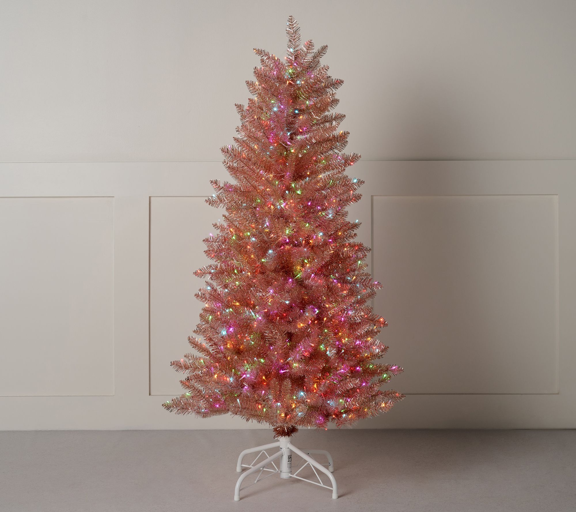 5' Illuminated Tinsel Tree with Color Flip LEDs by Kim Gravel | QVC