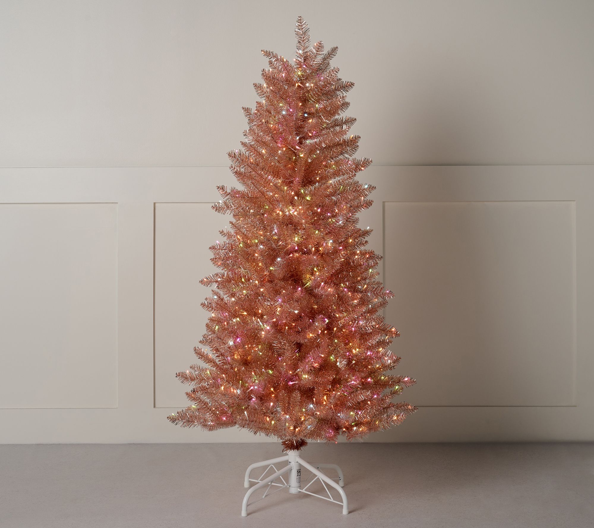 5' Illuminated Tinsel Tree with Color Flip LEDs by Kim Gravel | QVC
