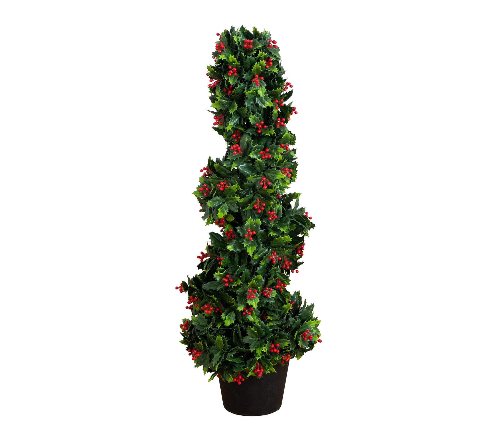 3-ft UV Resistant Holly Berry Spiral Tree with 36 LED Lights