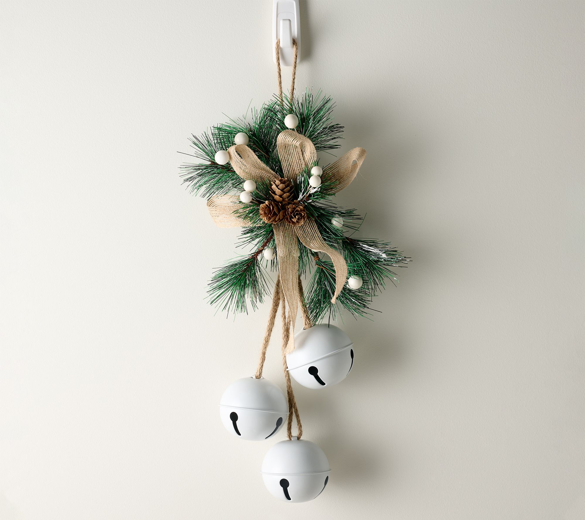 "As Is " 23" Jingle Bell Hanger with Greenery by Valerie