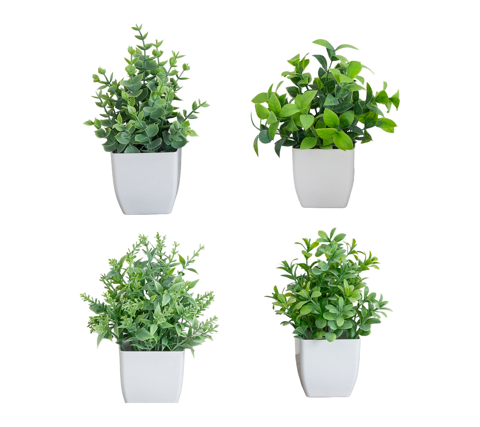 Mini Greenery Potted Plants - Pack 4 by Nearly Natural