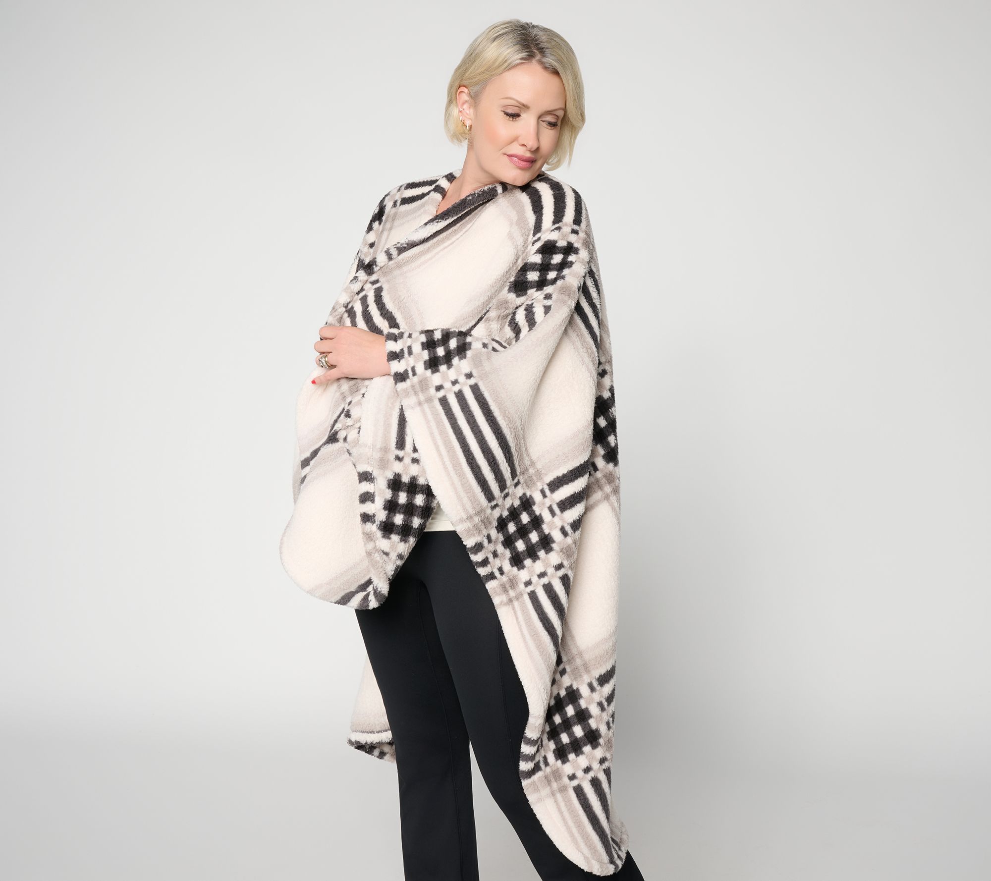 Berkshire Plaid Double Sided Sherpa Wearable Throw