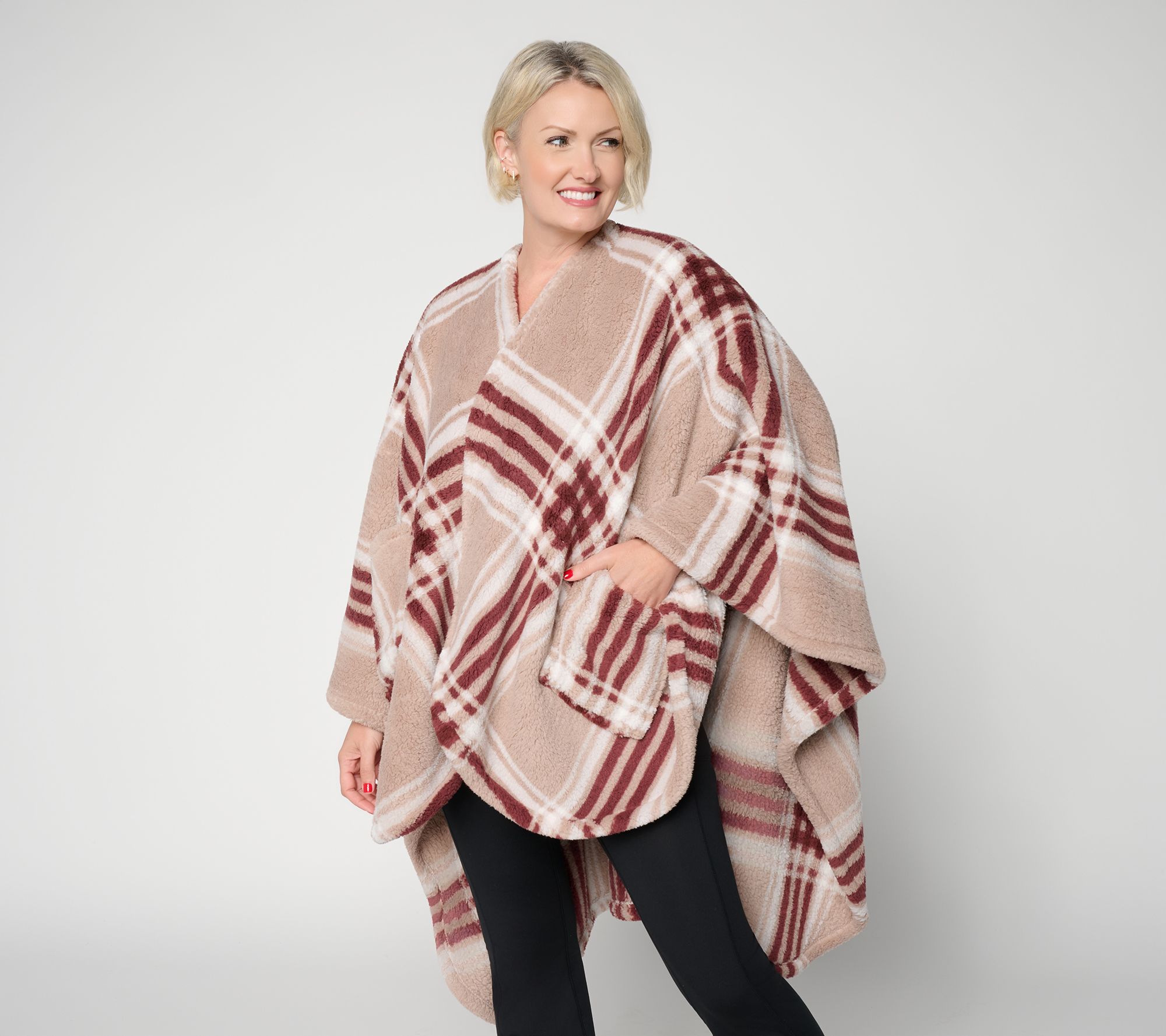 Berkshire Plaid Double Sided Sherpa Wearable Throw
