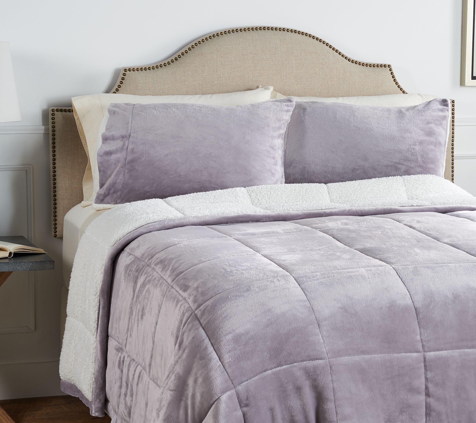 Berkshire Velvet Soft Reverse to Sherpa Comforter Set