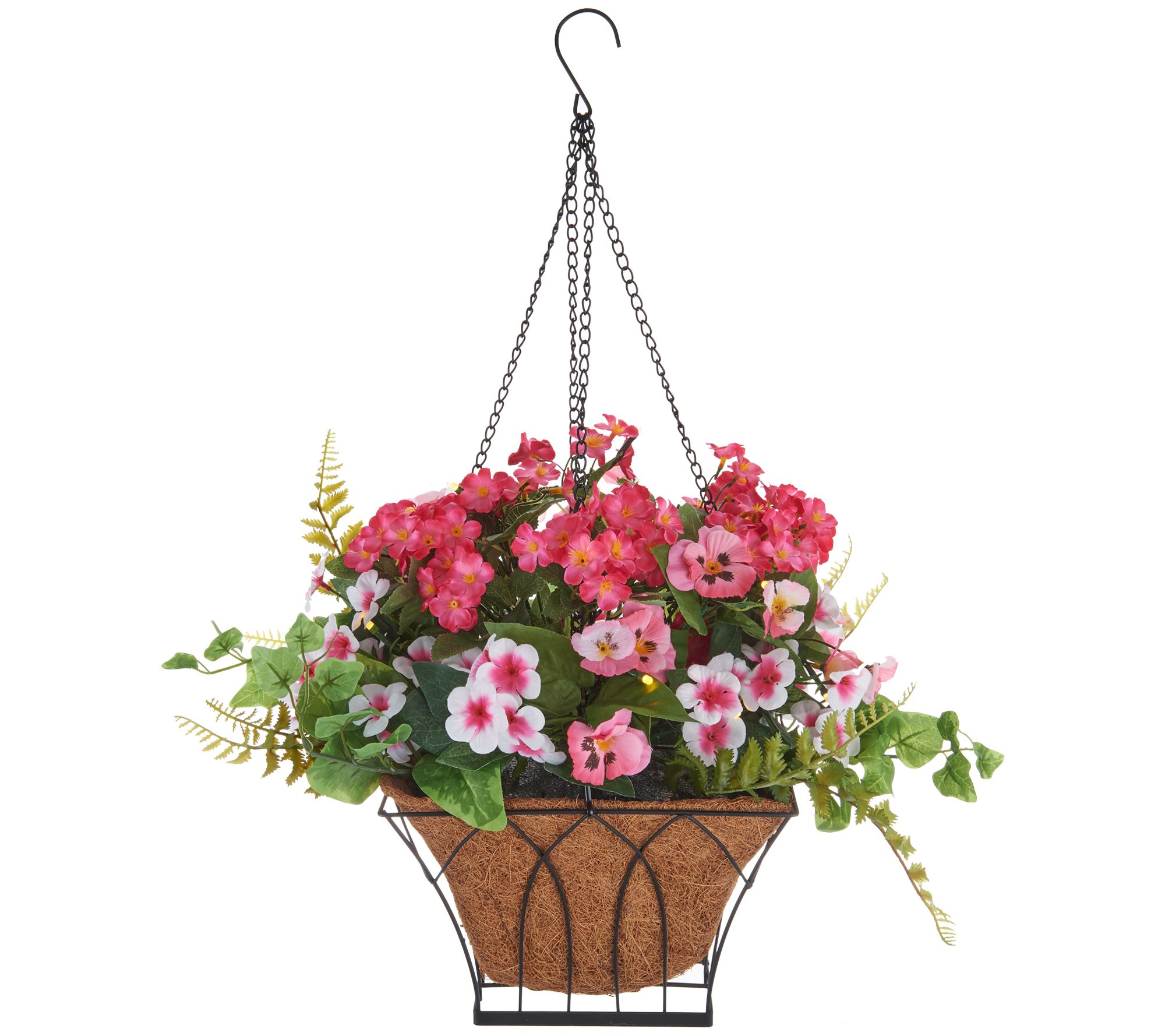 Bethlehem Lights Indoor/Outdoor Pansy Hanging Basket - QVC.com