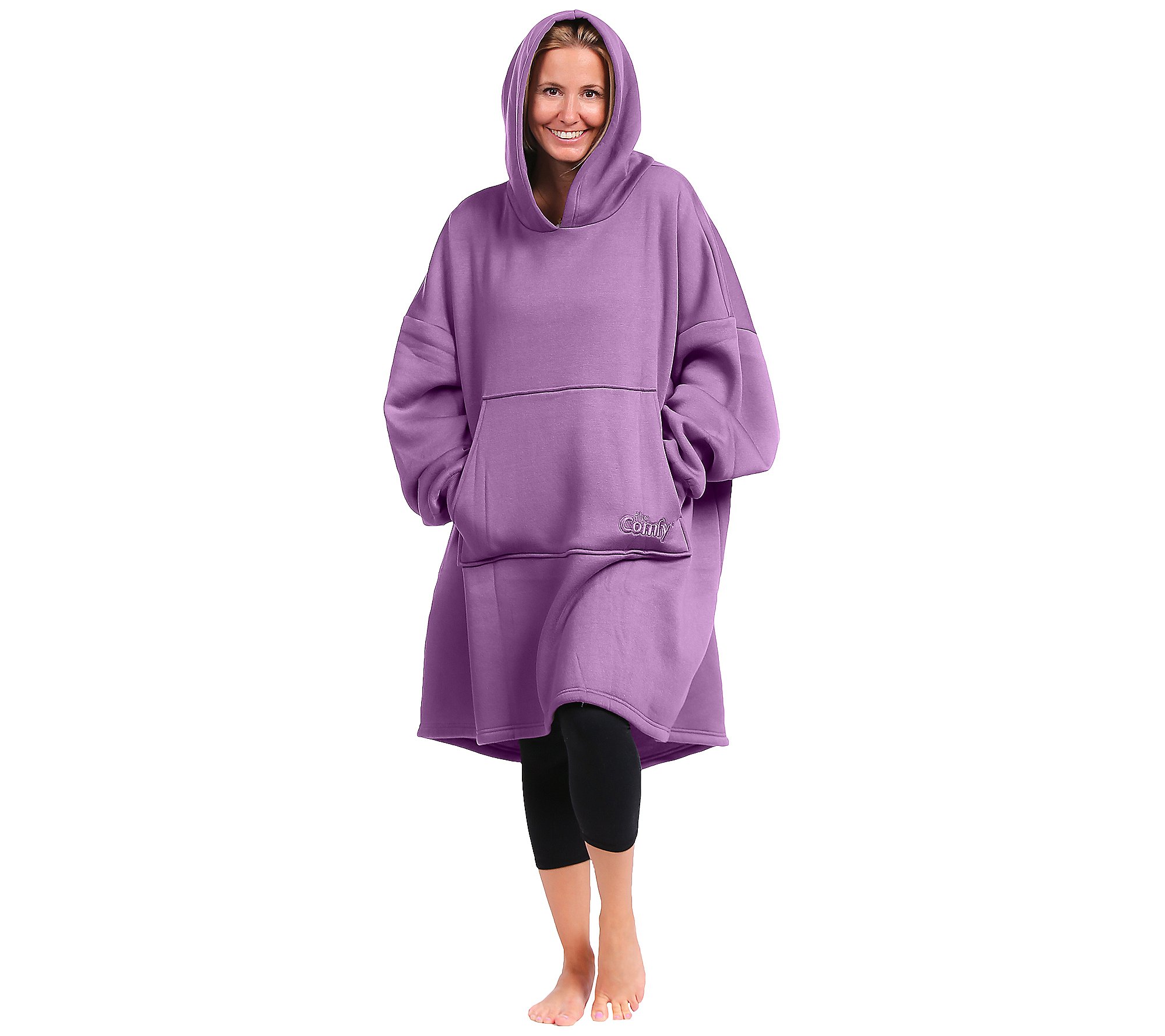THE COMFY Oversized Unlined Wearable Fleece Cotton Blanket Hoodie Sweatshirt