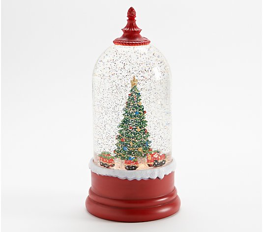 10" Illuminated Holiday Glitter Scene with Motion by Valerie