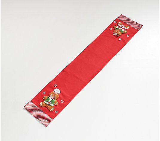 72" Gingerbread Fabric Table Runner by Valerie