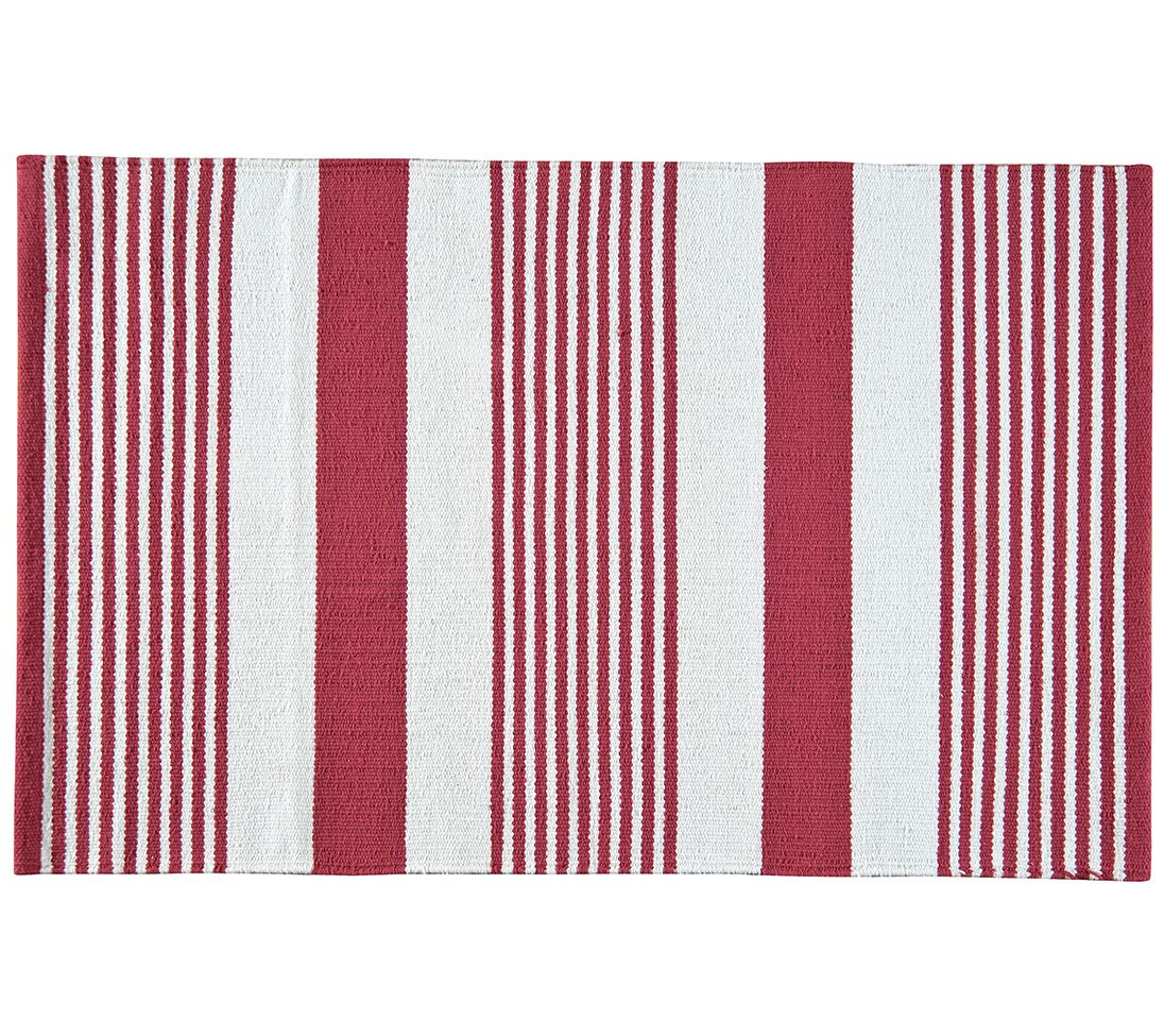 C&F Home Red & White Rug 2' x 6'