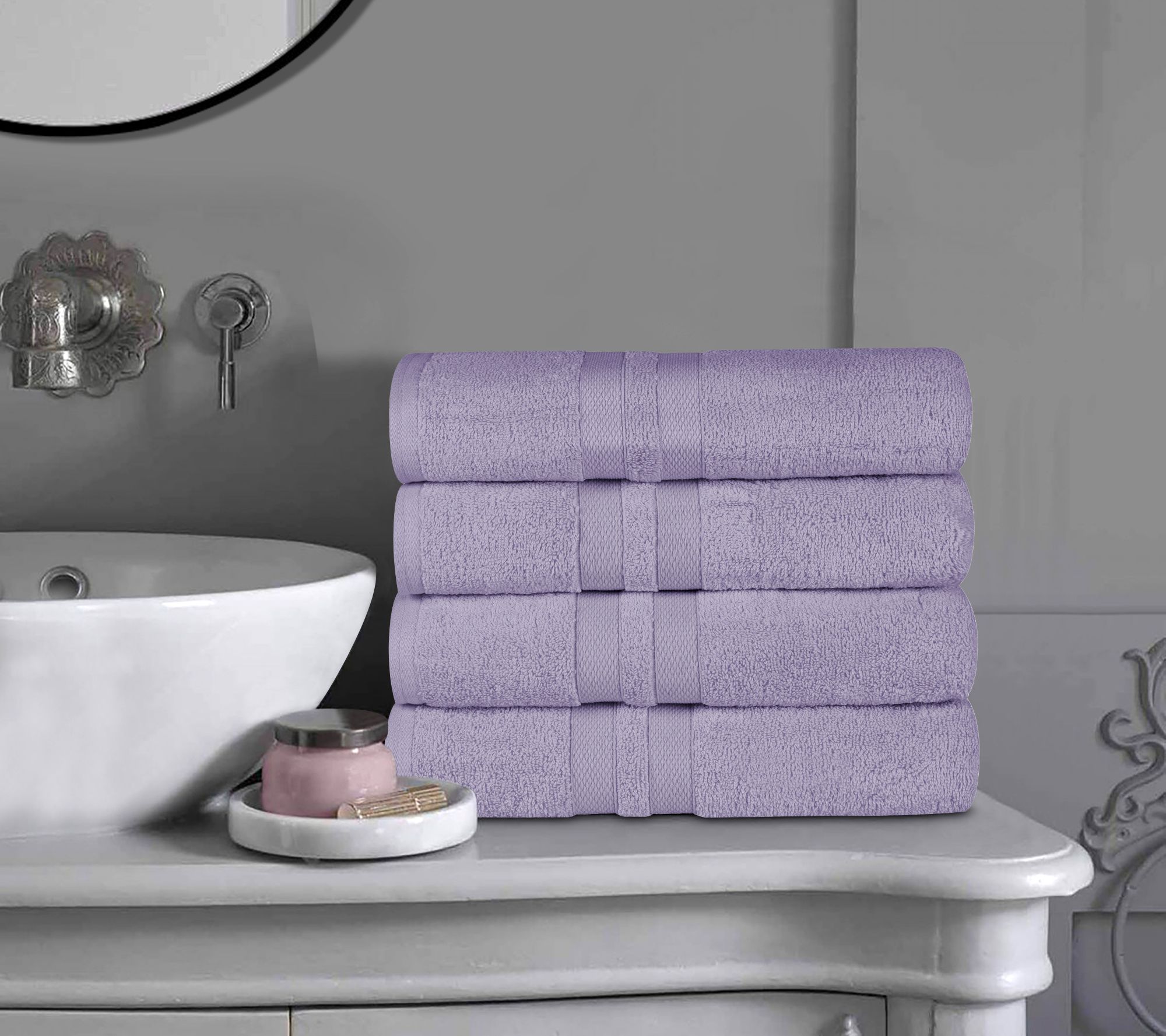 Superior Cotton 4-Piece Ultra-Absorbent Solid Bth Towel Set