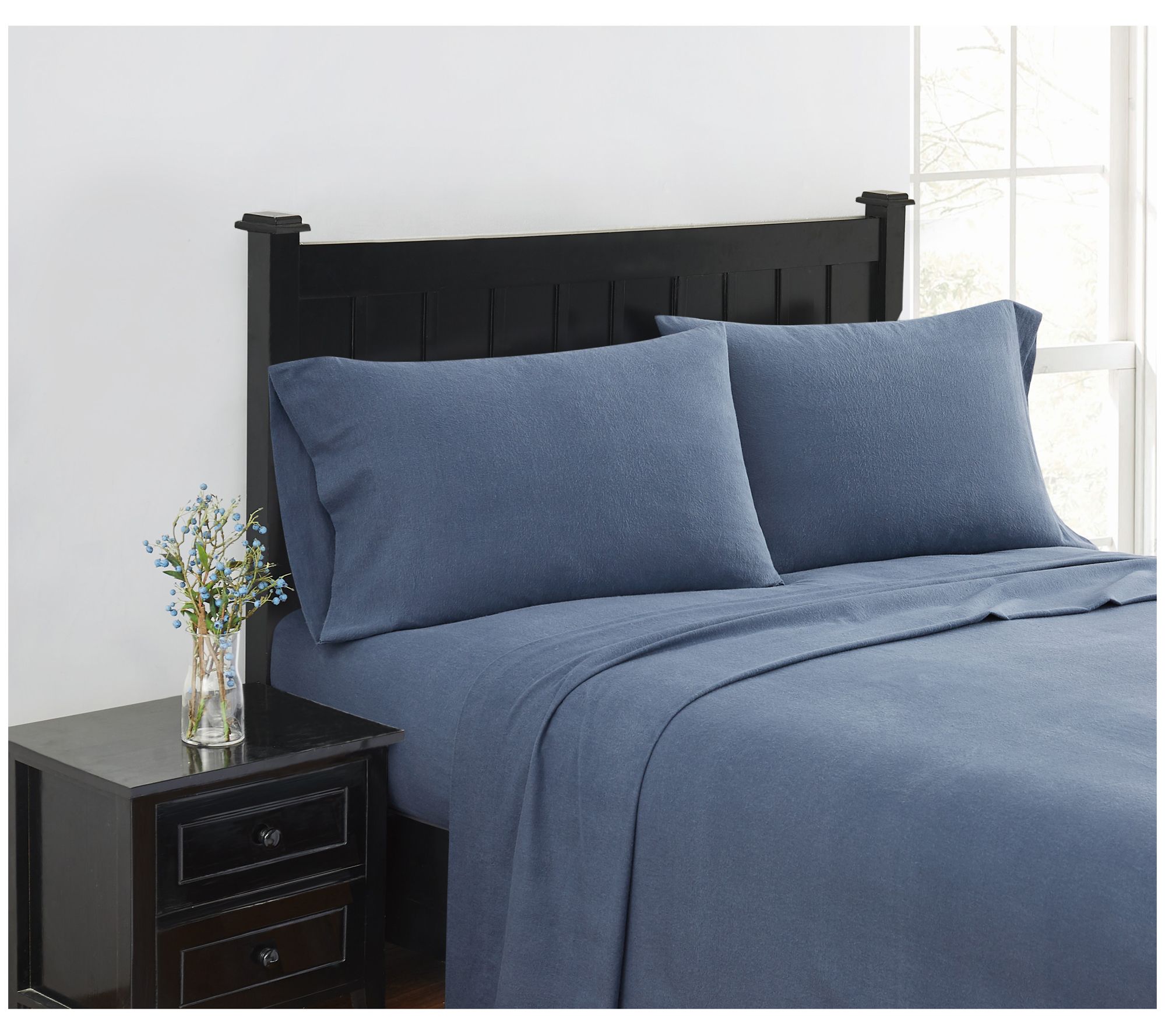 London Fog Solid Flannel Twin Sheet Set