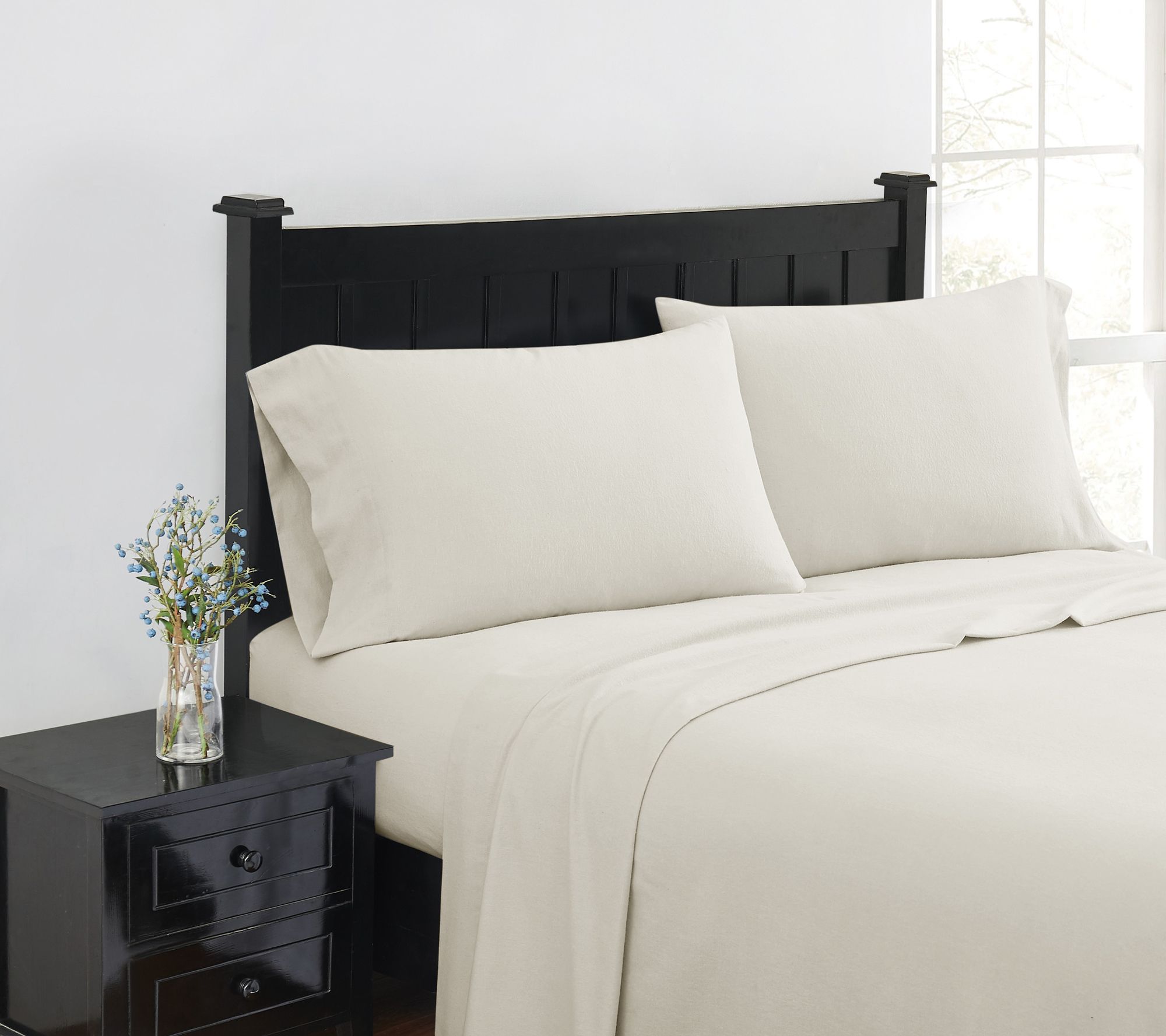 London Fog Solid Flannel Twin Sheet Set