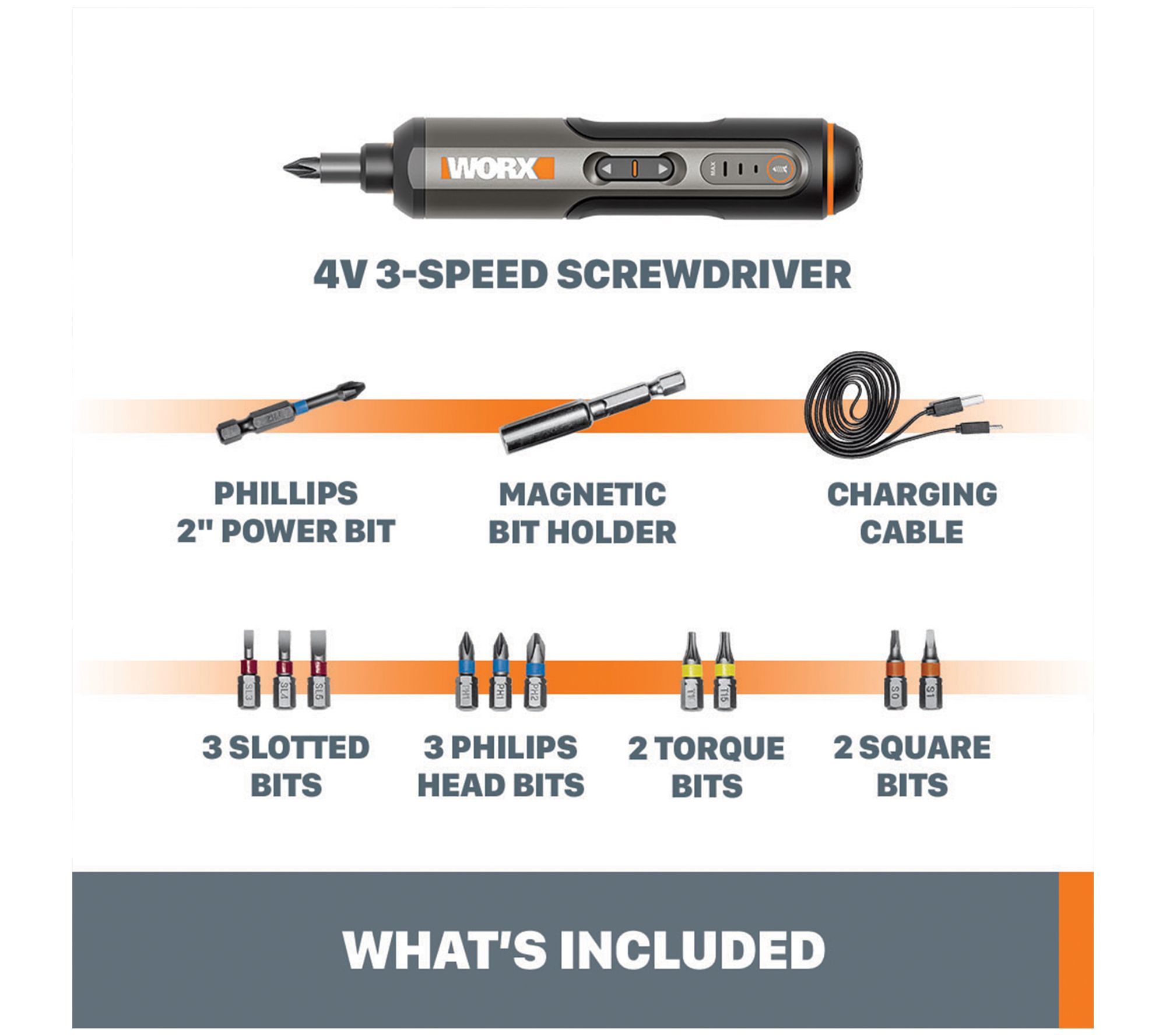 WORX 4V Lithium Ion Cordless Rechargeable Screwriver QVC