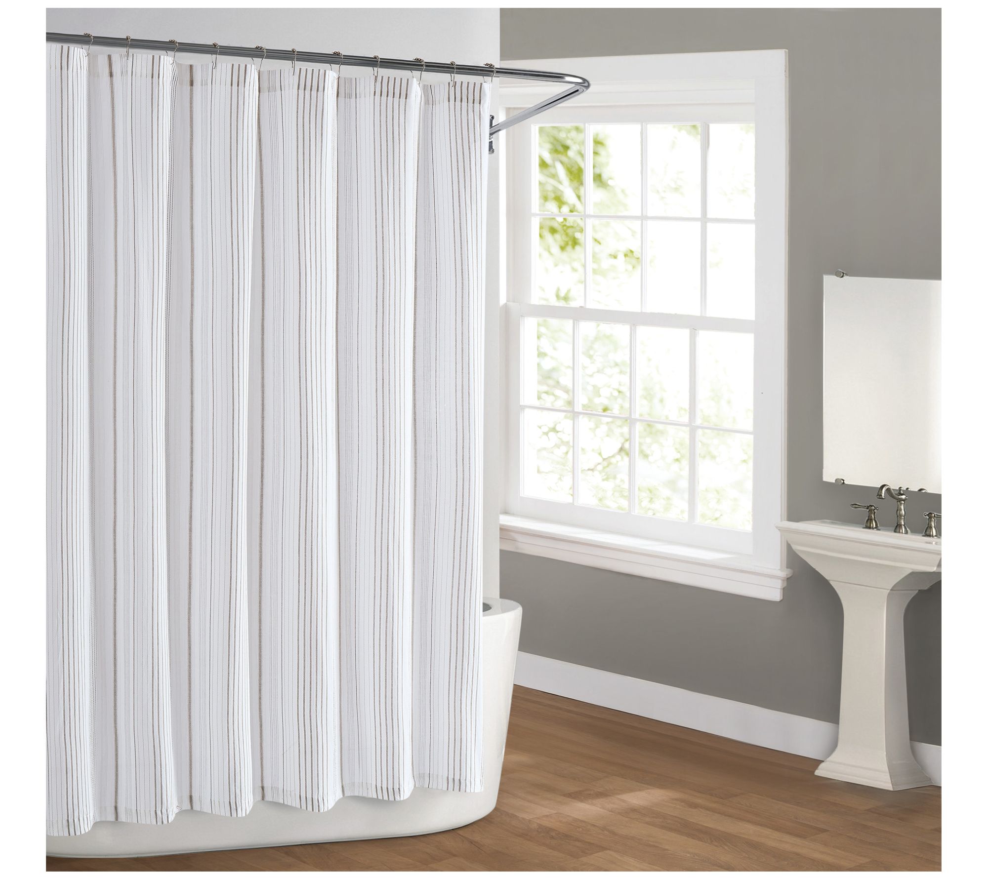 Cottage Classics Warm Hearth Stripe Shower Curtain