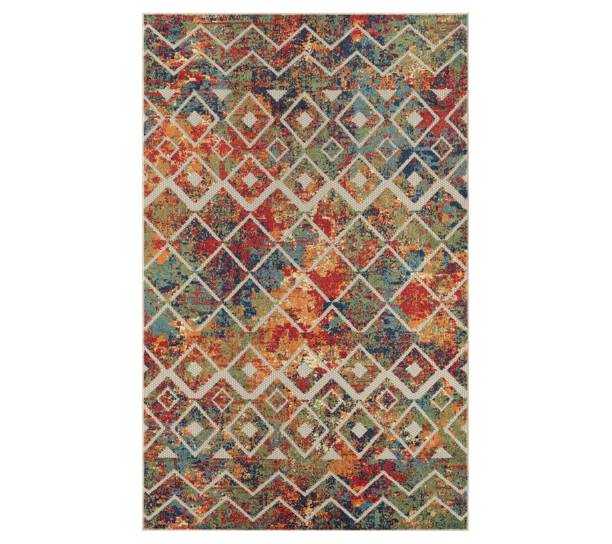 Ox Bay Striped Diamond 5' x 8' Indoor Outdoor Area Rug